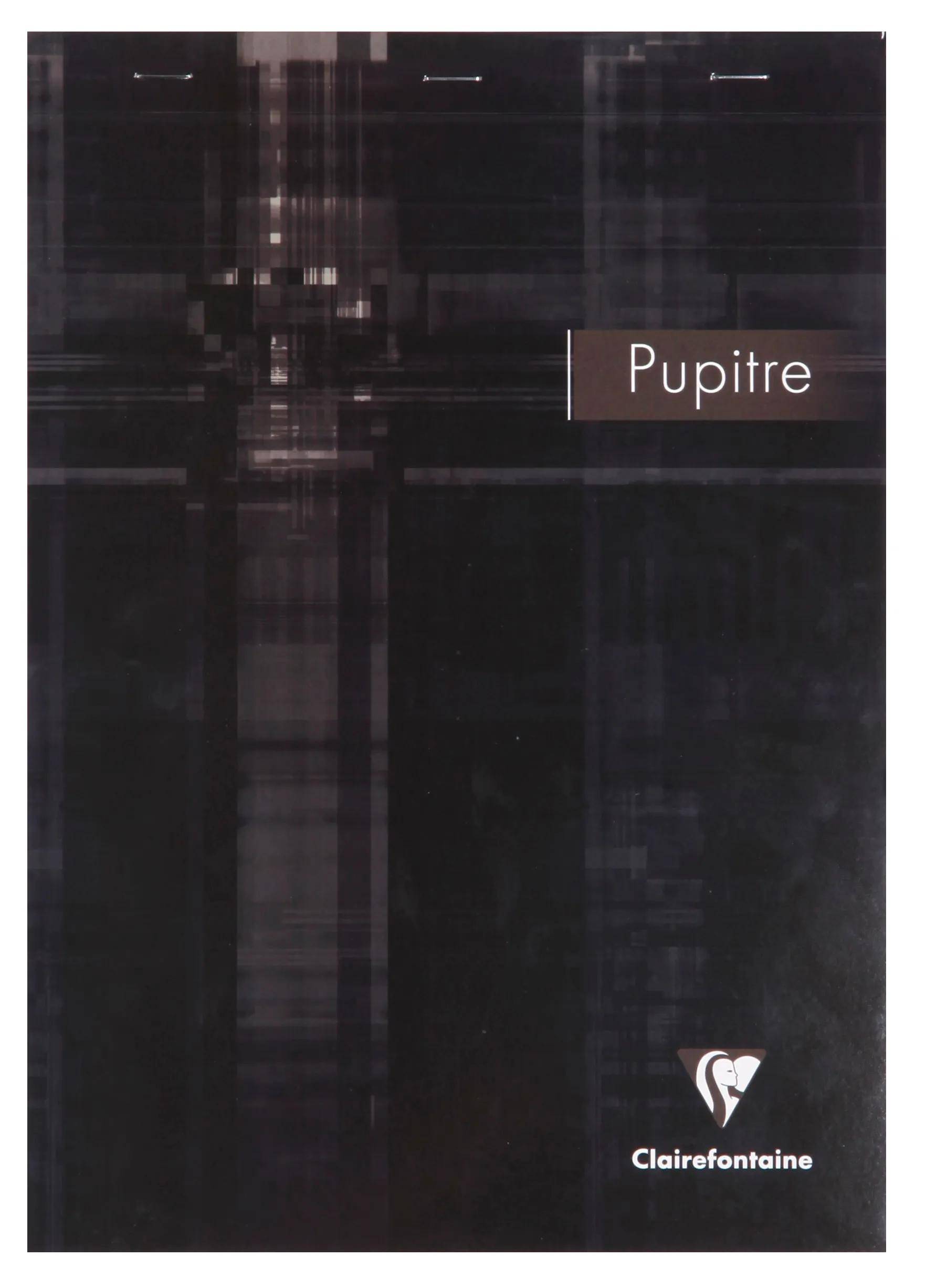 Schwarzer Clairefontaine-Notizbucheinband mit der Aufschrift „Pupitre