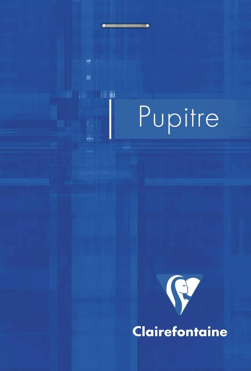 Blauer Clairefontaine-Notizbucheinband mit der Bezeichnung „Pupitre