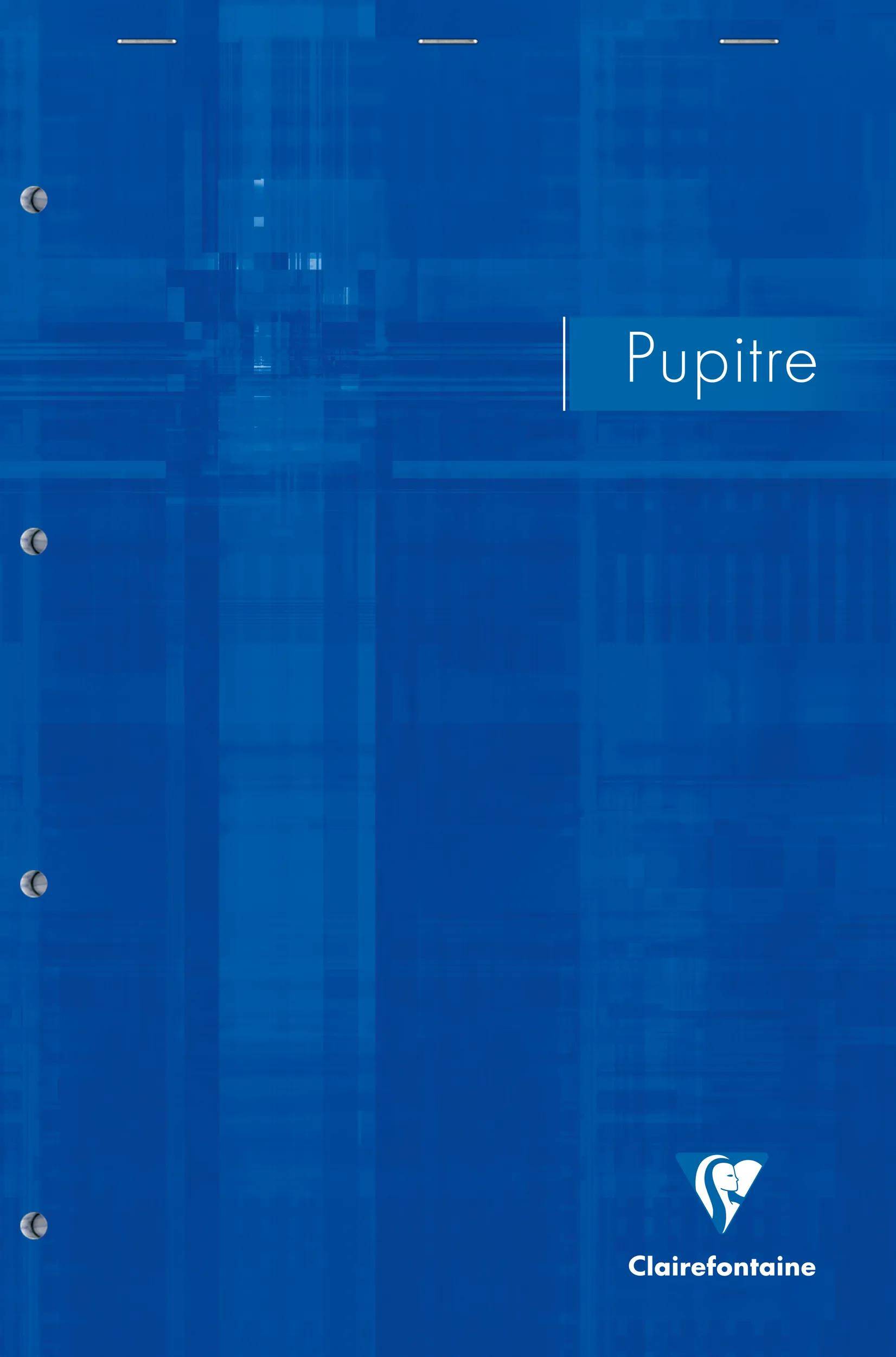 Blauer Clairefontaine-Notizbucheinband mit dem Wort „Pupitre