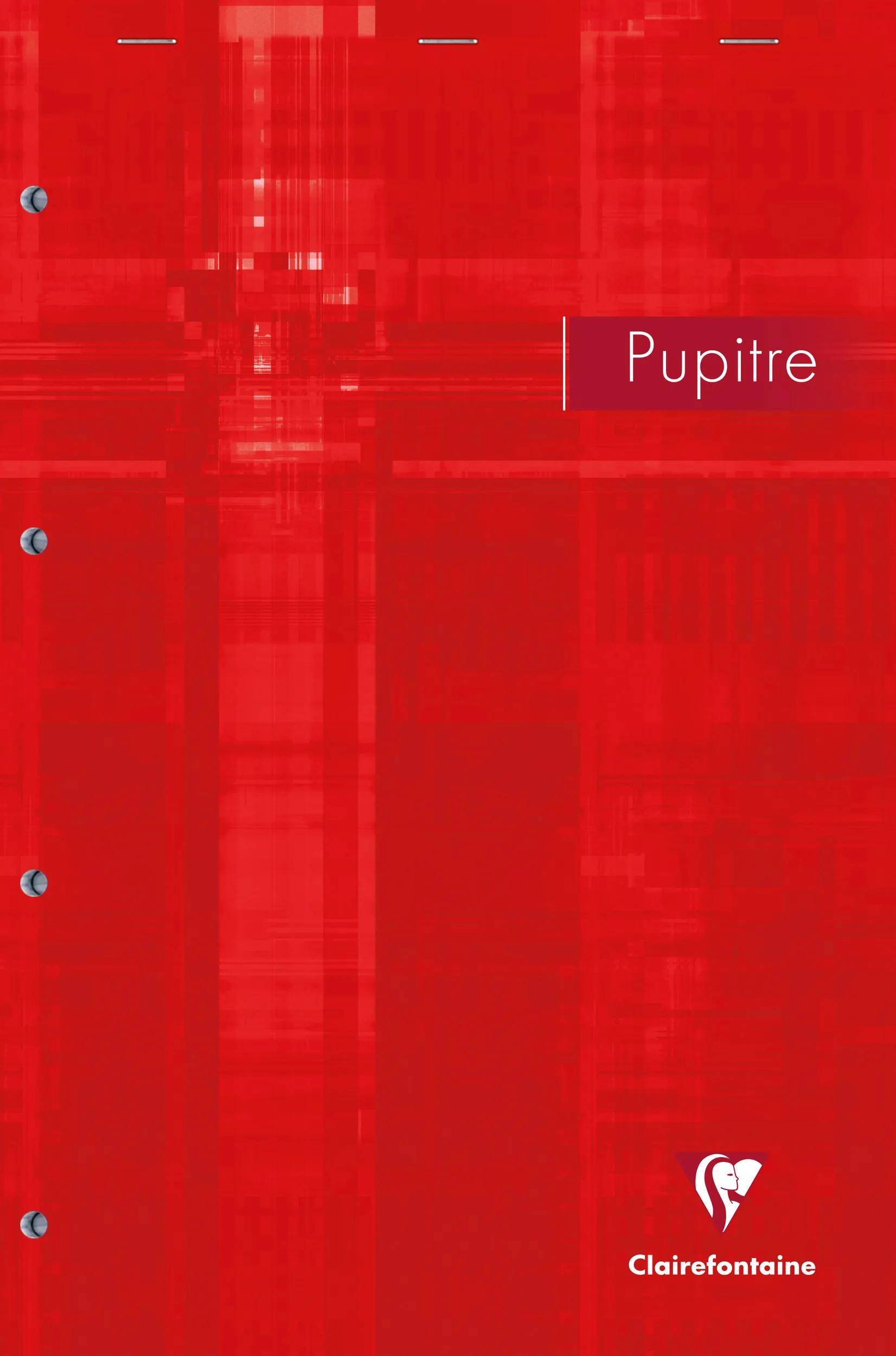 Rotes Clairefontaine-Notizbuchcover mit der Bezeichnung „Pupitre