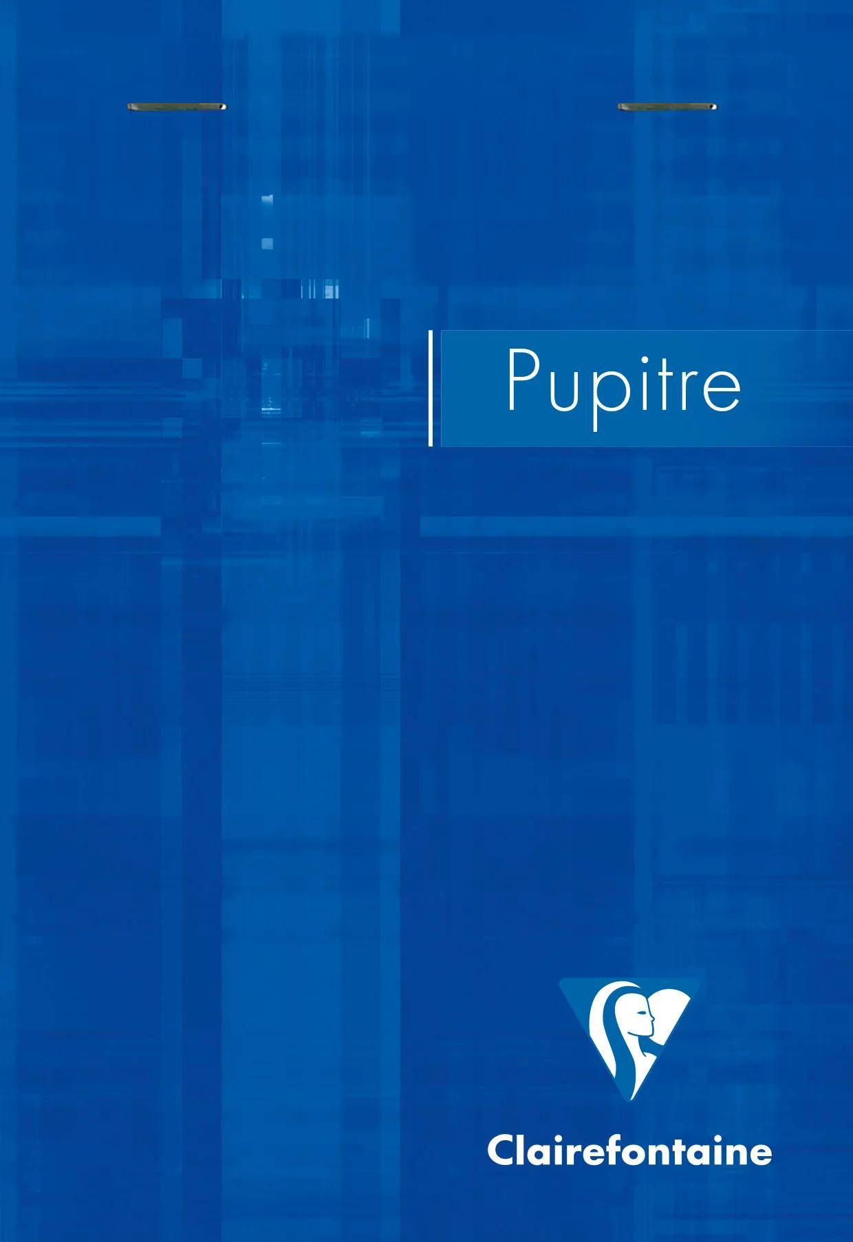 Blauer Umschlag mit dem Titel „Pupitre