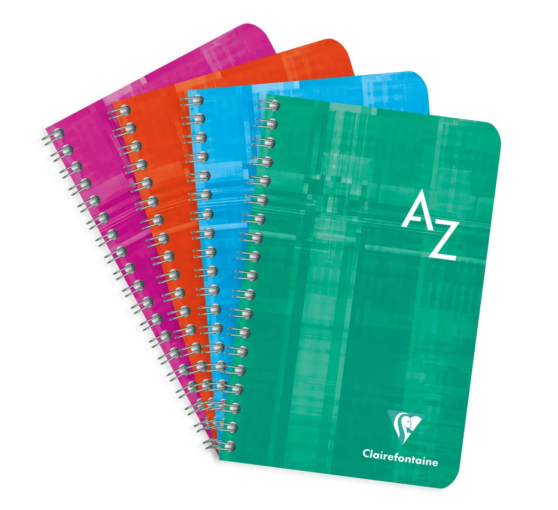 Clairefontaine 10x Adressbuch 11x17cm 50 Blatt kariert 90g sortiert 68699C