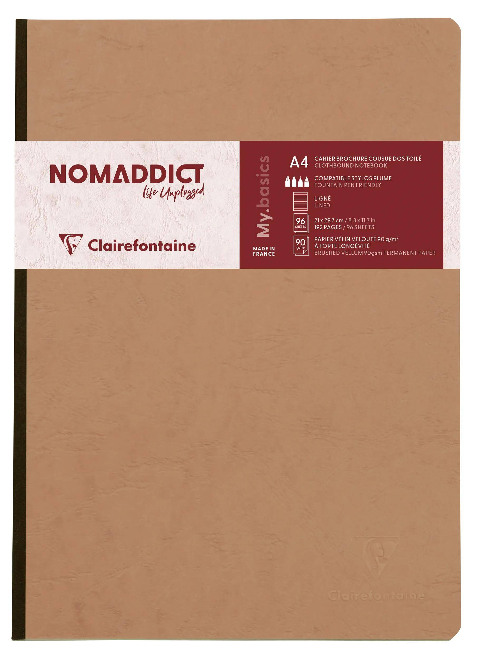 Clairefontaine 5x Notizbuch AgeBag A4 Leine liniert 96 Blatt - Tabak 79146C