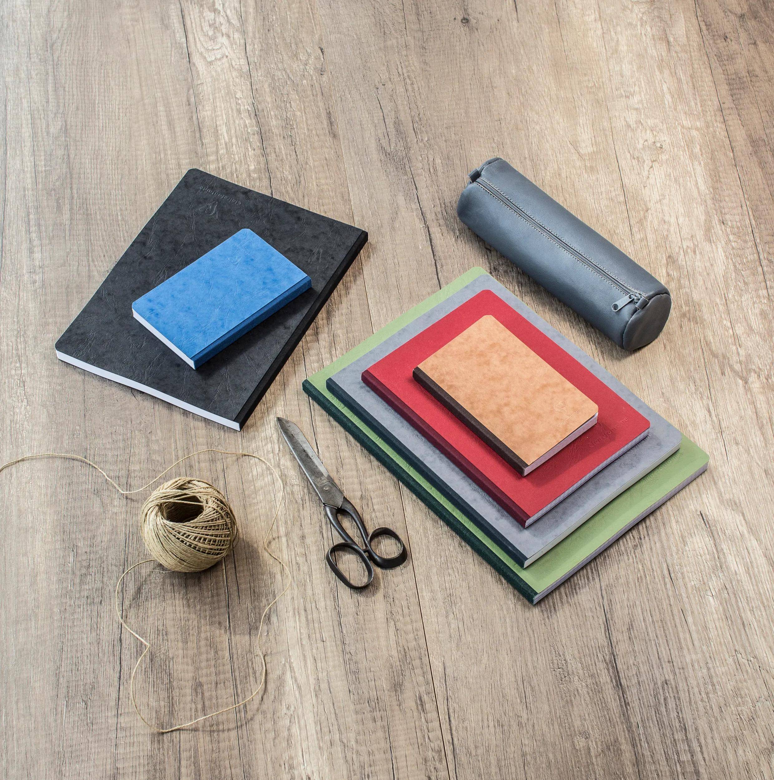 Clairefontaine 5x Notizbuch AgeBag A5 Leinen kariert 96 Blatt - Tabak 79542C