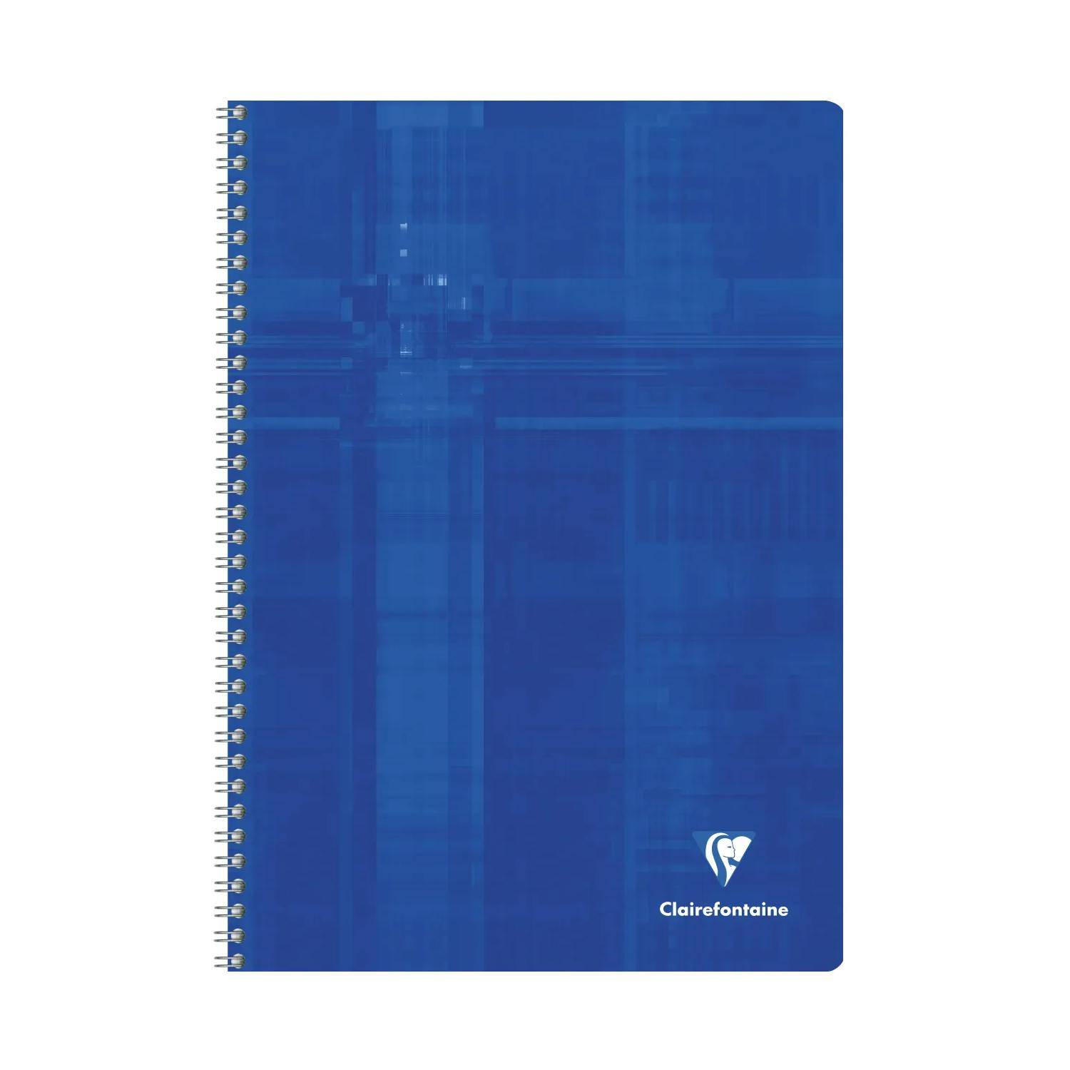 Blaugebundenes spiralgebundenes Notizbuch mit Clairefontaine-Logo auf dem Umschlag.