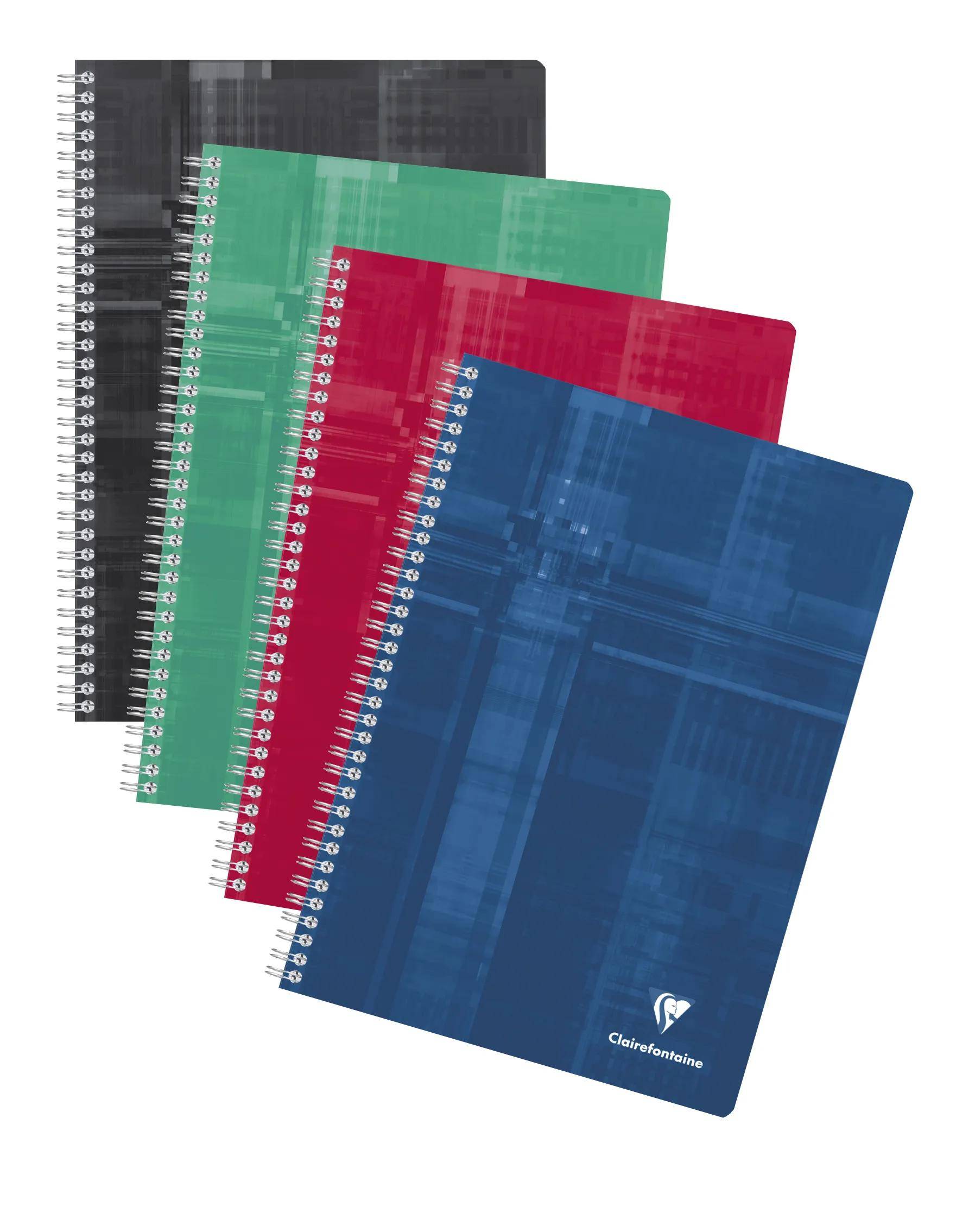 Clairefontaine 5x Spiralbuch A4, 90 Blatt 90g, kariert 4x4 - Sortiert 81644C