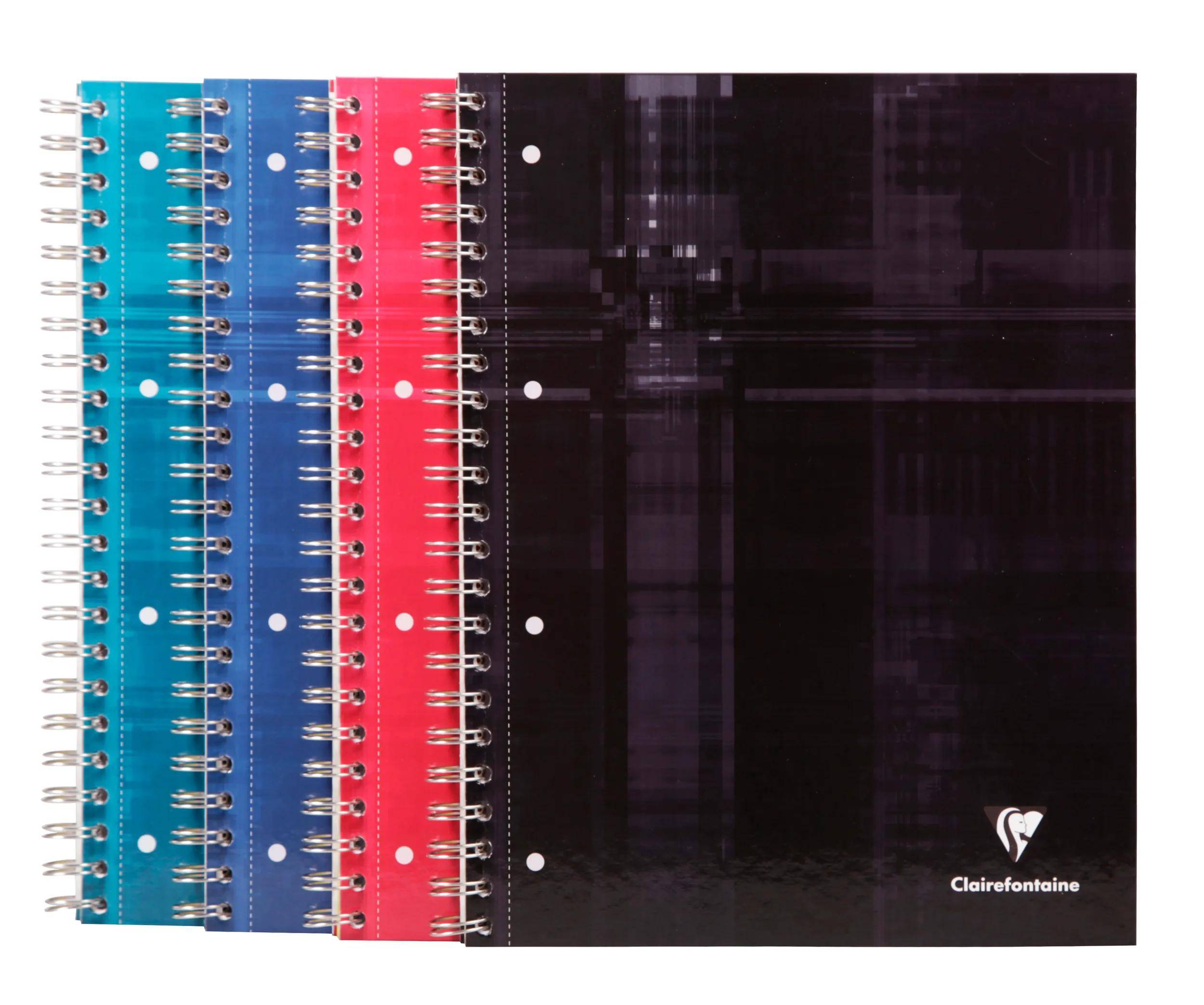Clairefontaine 5x Bind'O Block A4+ 80 Blatt französische Lineatur Sortiert 8211C