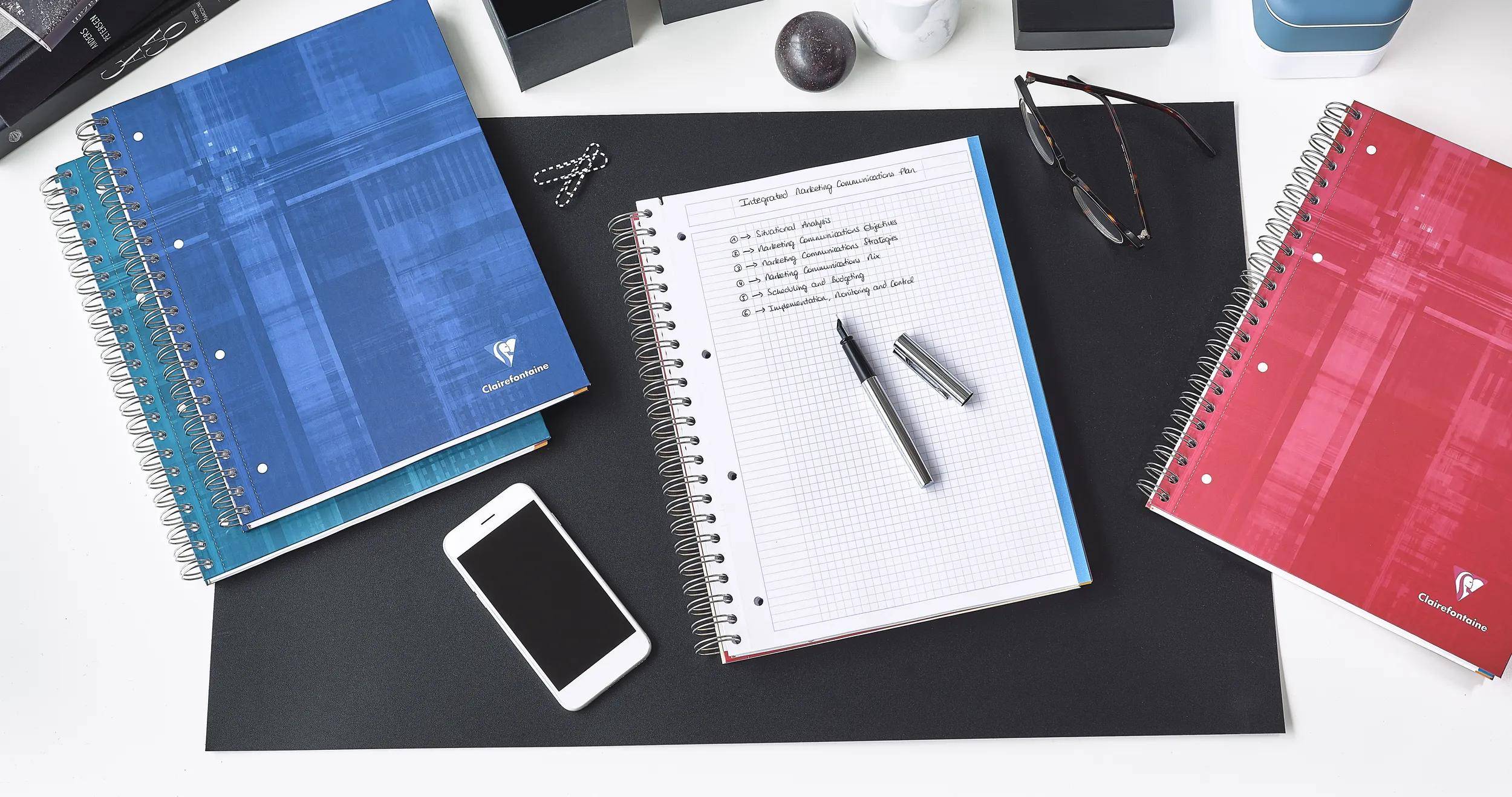 Clairefontaine 5x BIND'O BLOCK Konferenzblock A4, 80 Blatt kariert - Blau 82123C