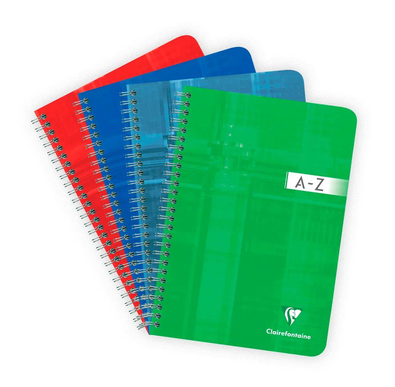 Clairefontaine 10x Adressbuch A5 Doppelspirale, 50 Bl kariert 90g Sortiert 8539C