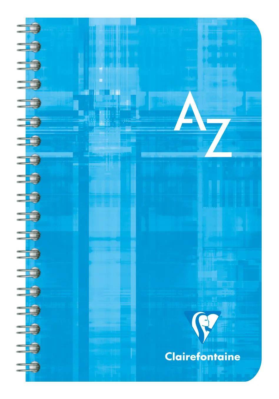 Blaues Notizbuch mit Spiralbindung, großem „A-Z