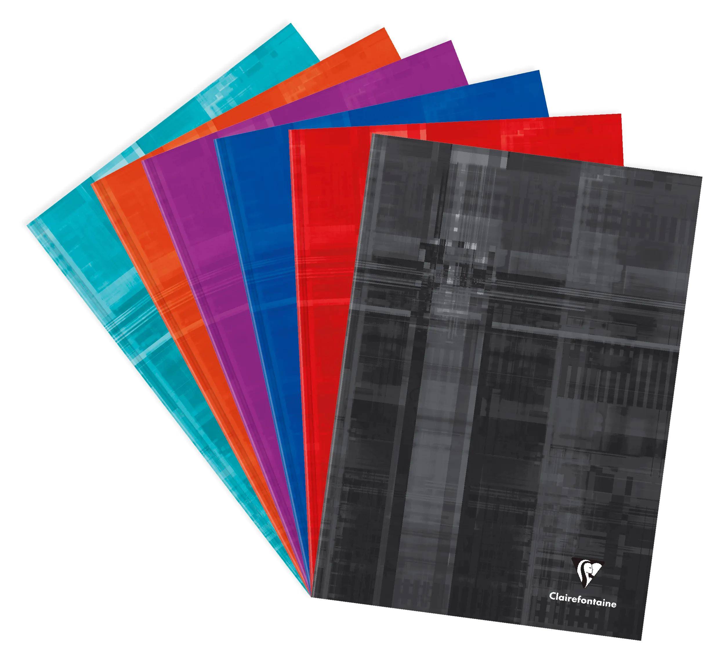 Clairefontaine 5x Notizbuch mit Hardcover A4, 96 Blatt FR Lin. Sortiert 9041C