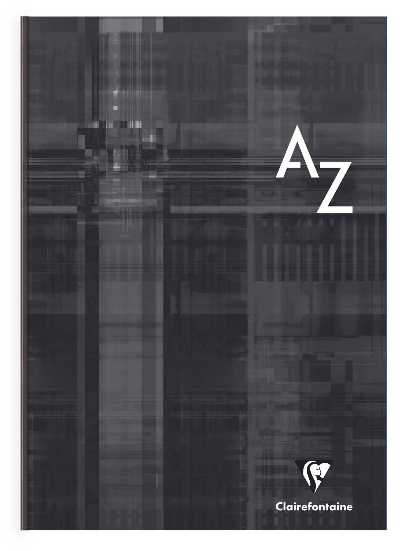 Dunkelgraues abstraktes Cover mit großem weißem „A-Z
