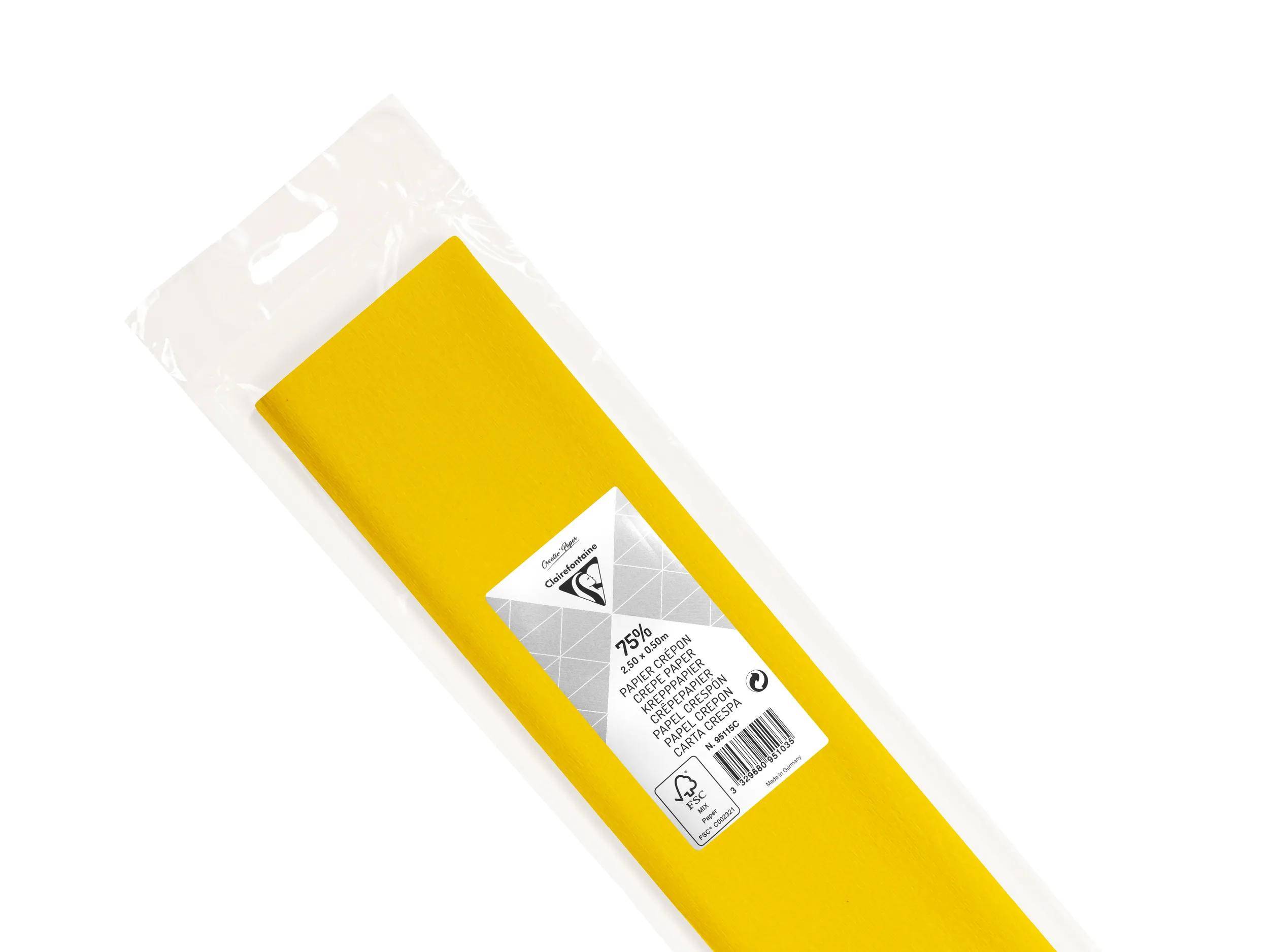 Gelber rechteckiger Dokumentenumschlag in einer durchsichtigen Kunststoffhülle mit weißem Etikett und Barcode auf der Vorderseite.