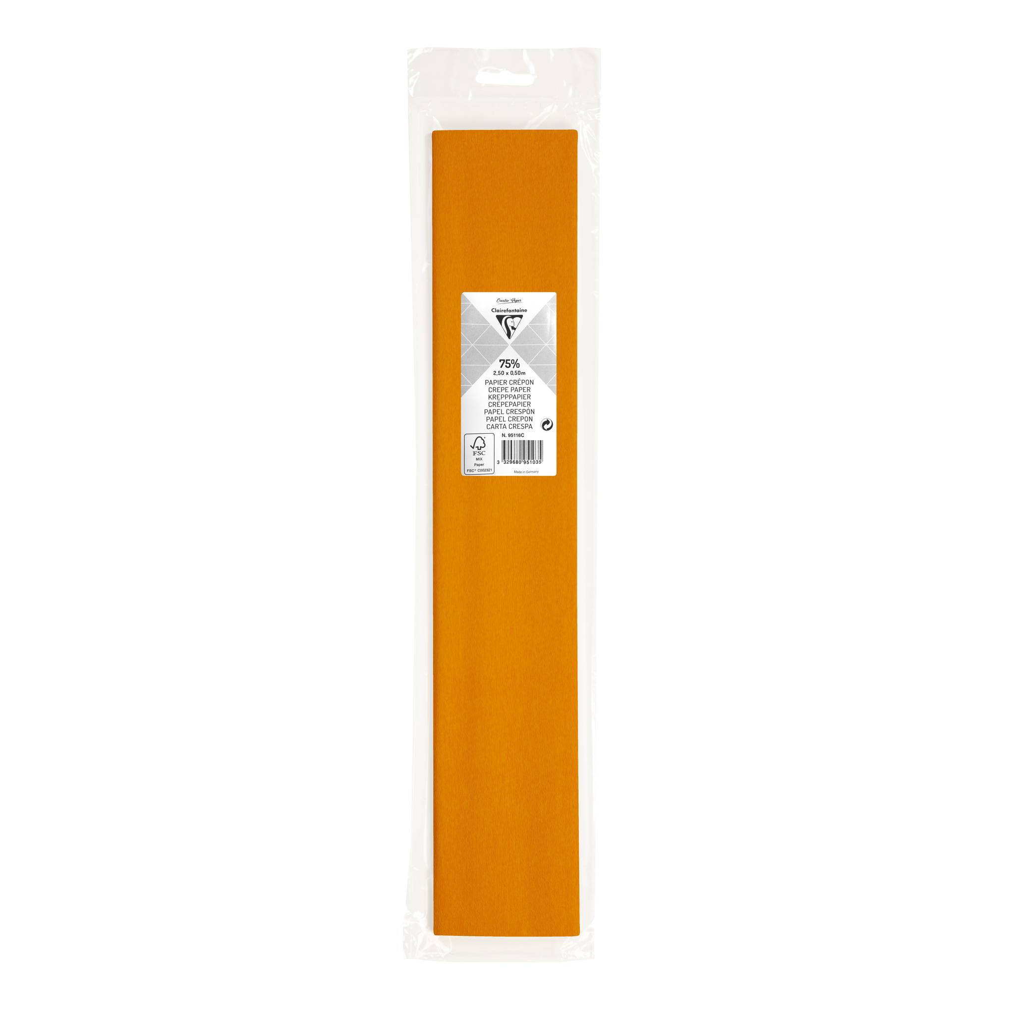 Oranges rechteckiges Stoff- oder Filzpaneel in transparenter Kunststoffverpackung mit einem kleinen Produktetikett oben.