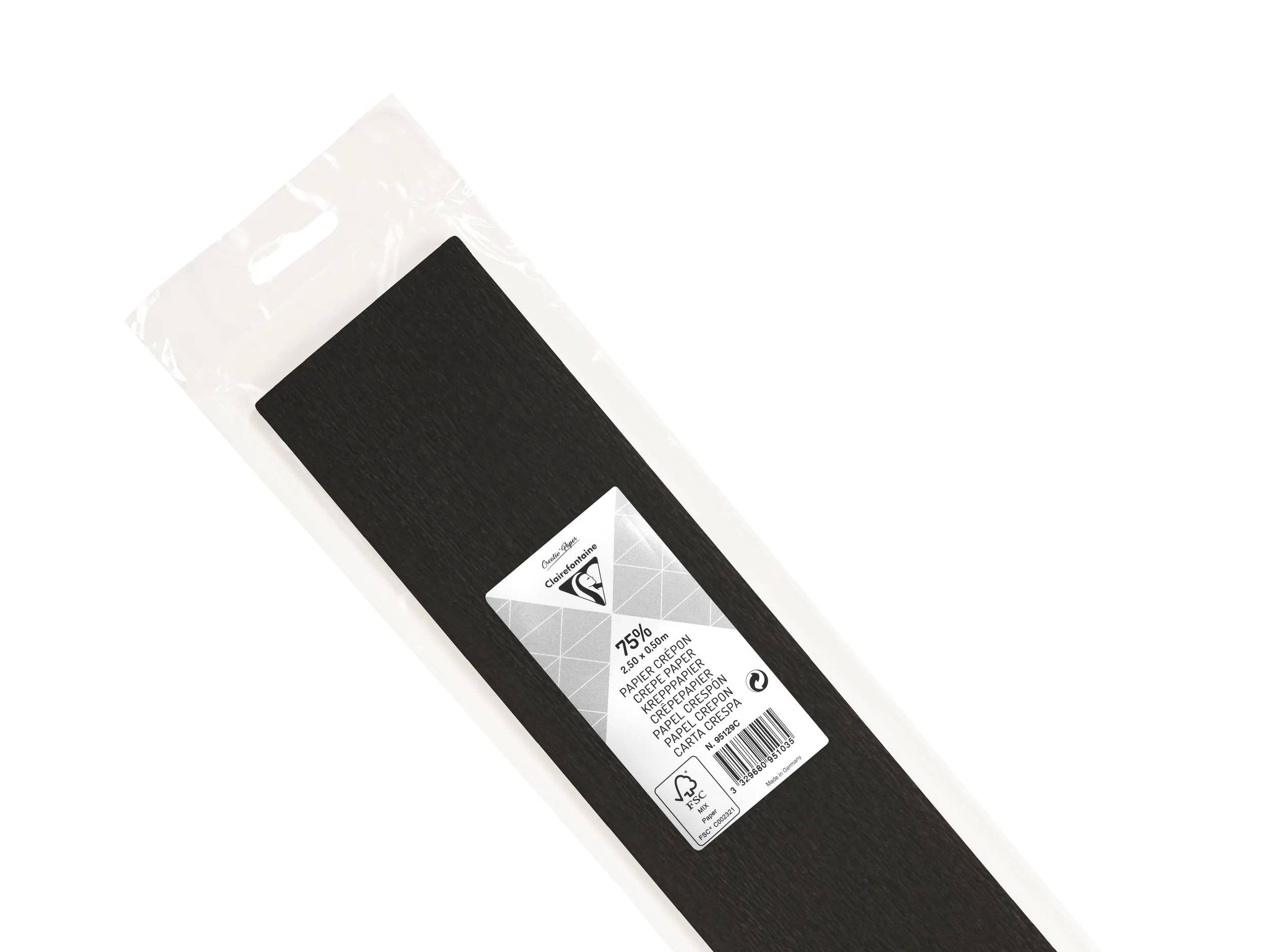 Clairefontaine 10x Krepppapier 1 Blatt ,50x0,50m Schwarz 95129C
