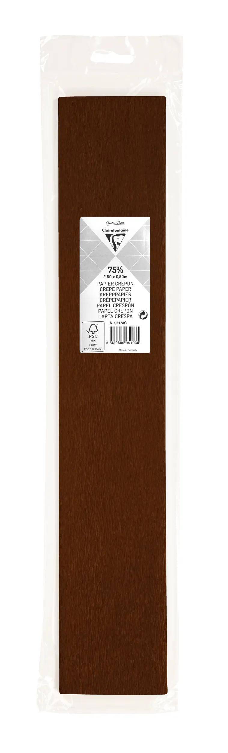 Ein verpacktes braunes rechteckiges Blatt oder Panel in klarer Kunststoffverpackung mit zentriertem weißem Produktetikett.