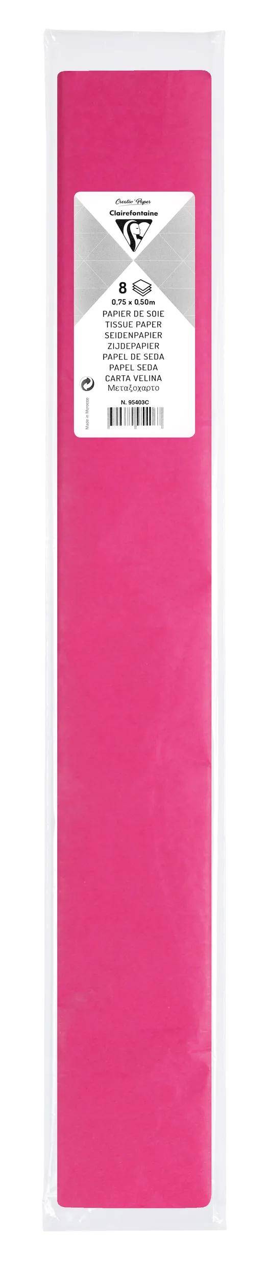 Rosa rechteckige Verpackung für eine 8-Zoll-Nagelfeile, in einer durchsichtigen Kunststoffhülle mit einem weißen Produktetikett.