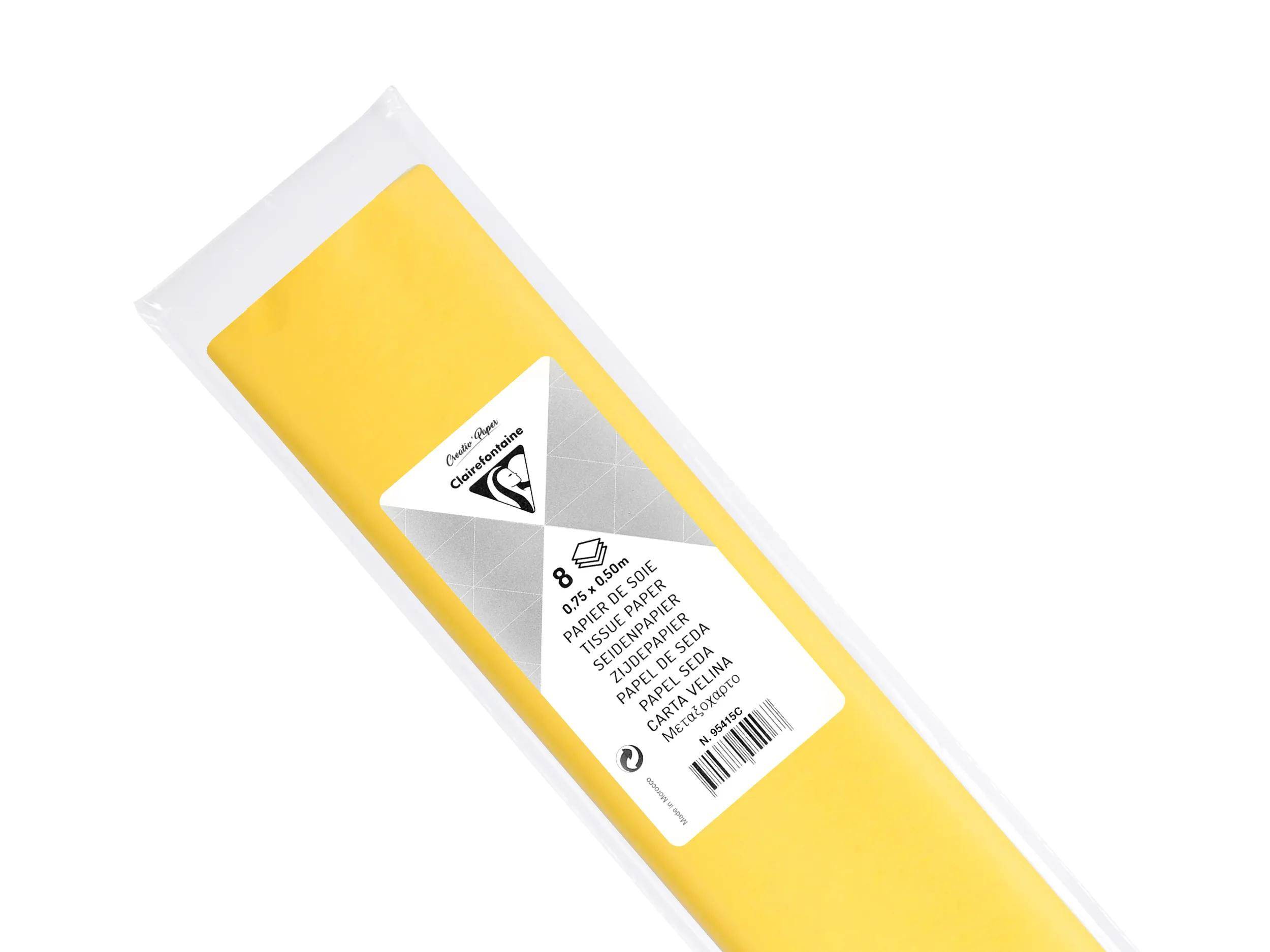 Clairefontaine 10x Seidenpapier, Pack. 8 Bogen 50x75cm - Zitronengelb 95415C