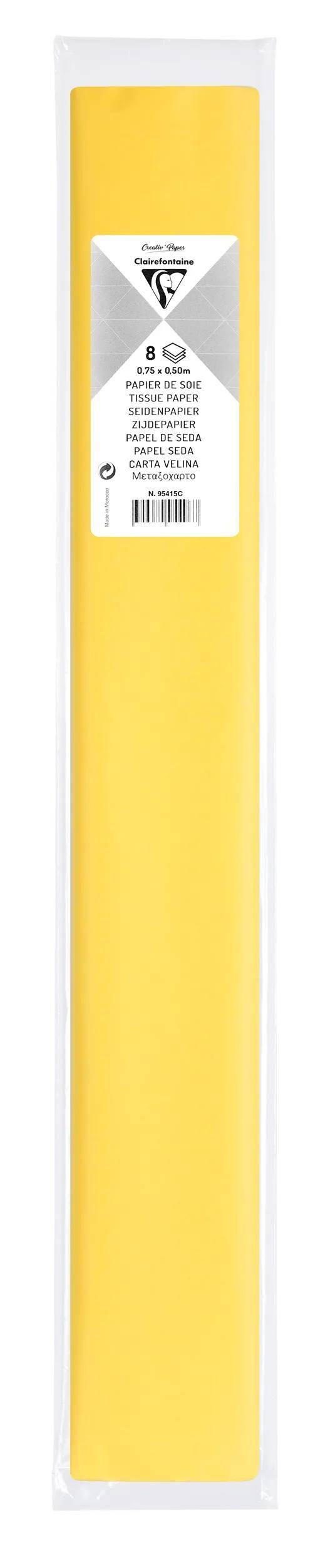 Clairefontaine 10x Seidenpapier, Pack. 8 Bogen 50x75cm - Zitronengelb 95415C