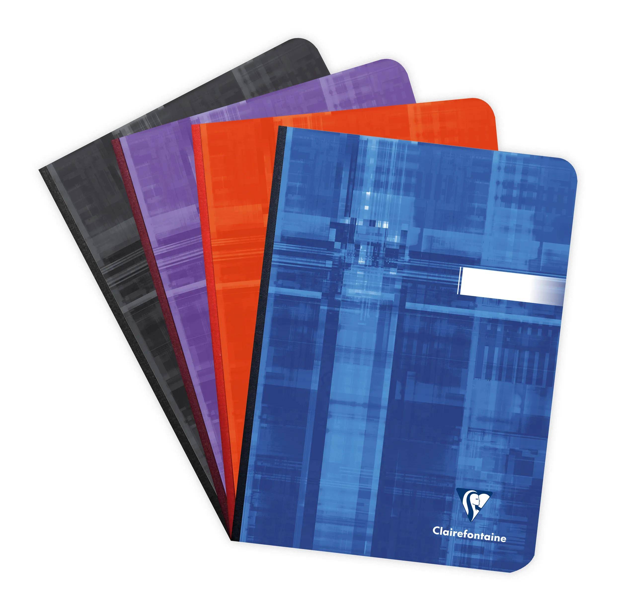 Clairefontaine 5x Notizbücher A5 mit Softcover, 96 Blatt kariert Sortiert 9542C