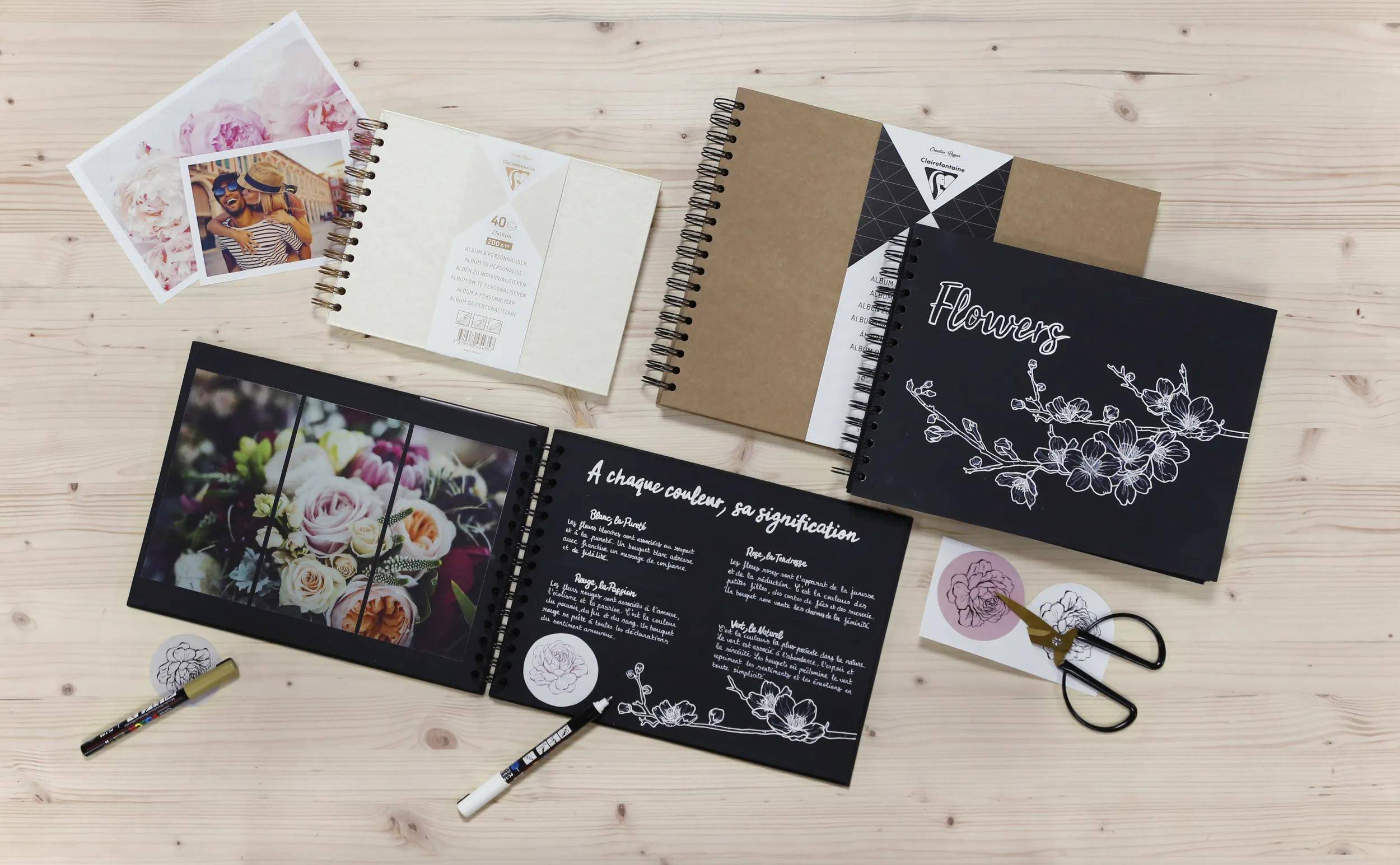 Clairefontaine 3x Album DIY 40 Blatt Kraftpapier 21x16cm Kartonbraun 95432C