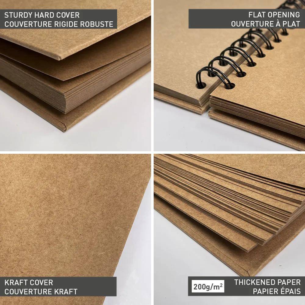 Clairefontaine 3x Album DIY 40 Bl Kraftpapier 200g 32x24 cm Kartonbraun 95430C