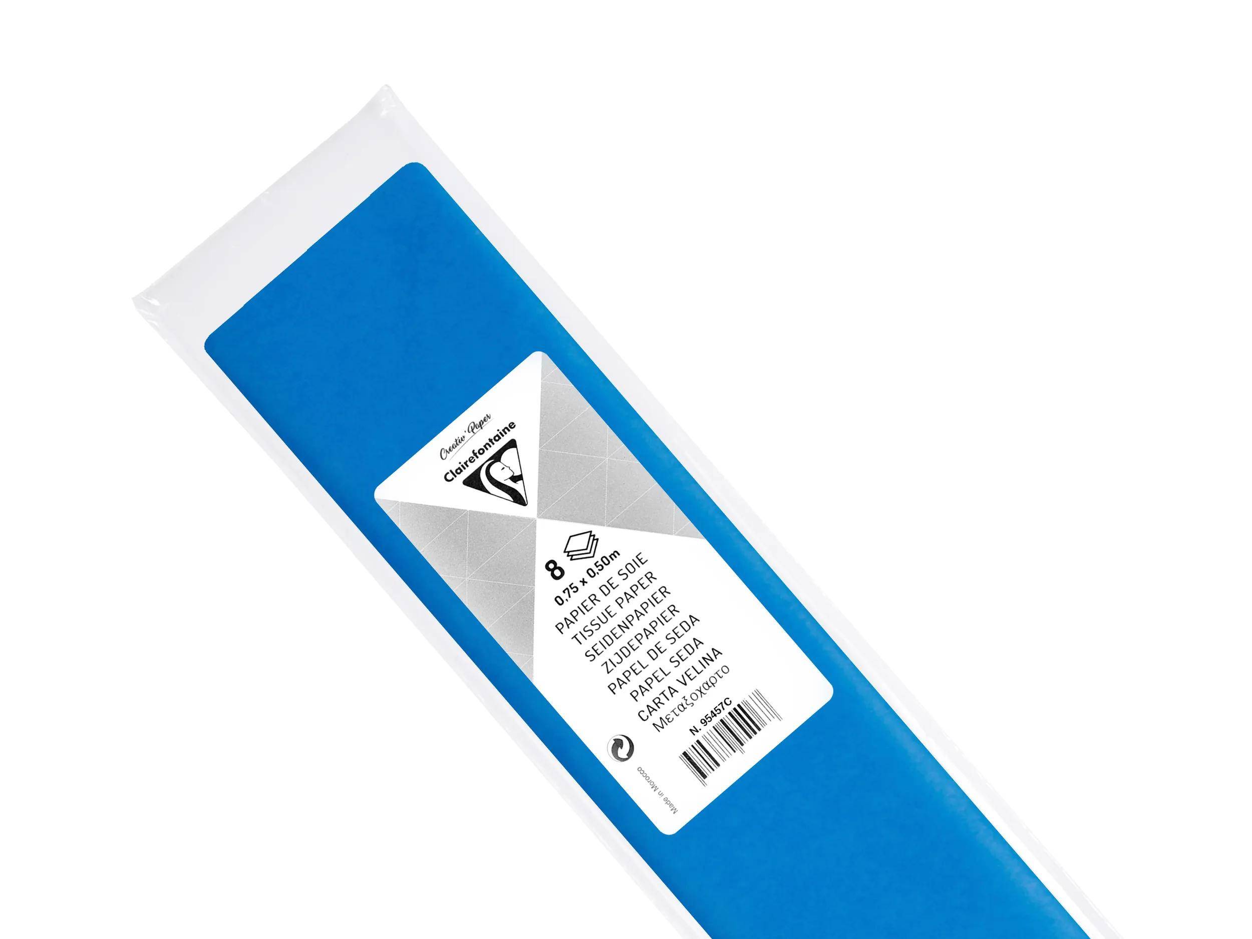 Clairefontaine 10x Seidenpapier, Pack. 8 Bogen 18g 50x75cm Petroliumblau 95457C