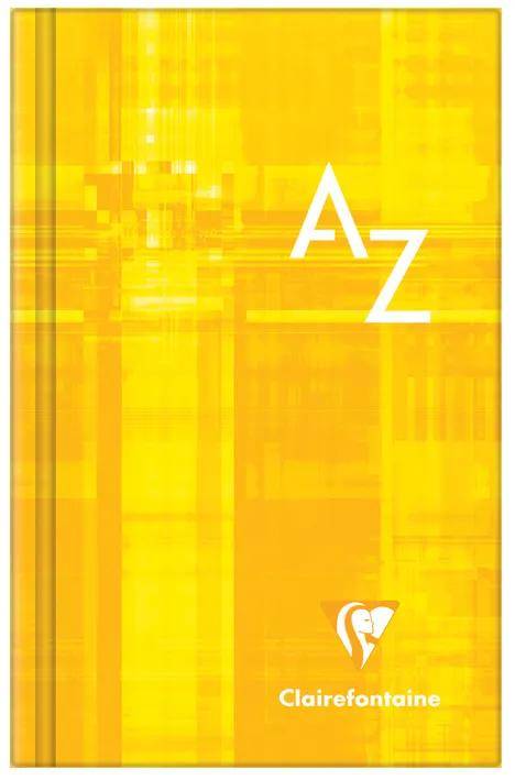 Gelbes Clairefontaine-Notizbuchcover mit großem weißem „A-Z