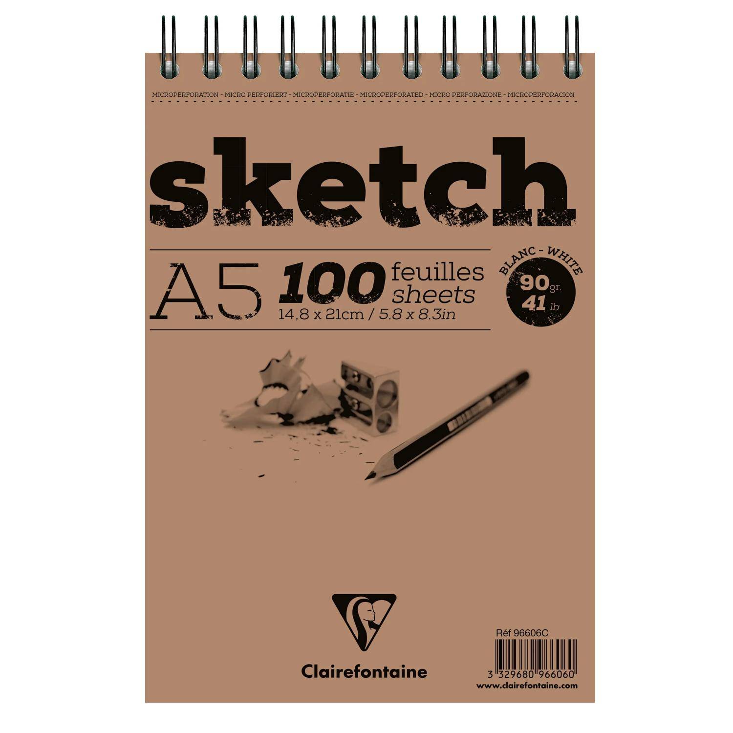 Spiral gebundenes Clairefontaine Skizzenblock-Umschlag mit „Sketch