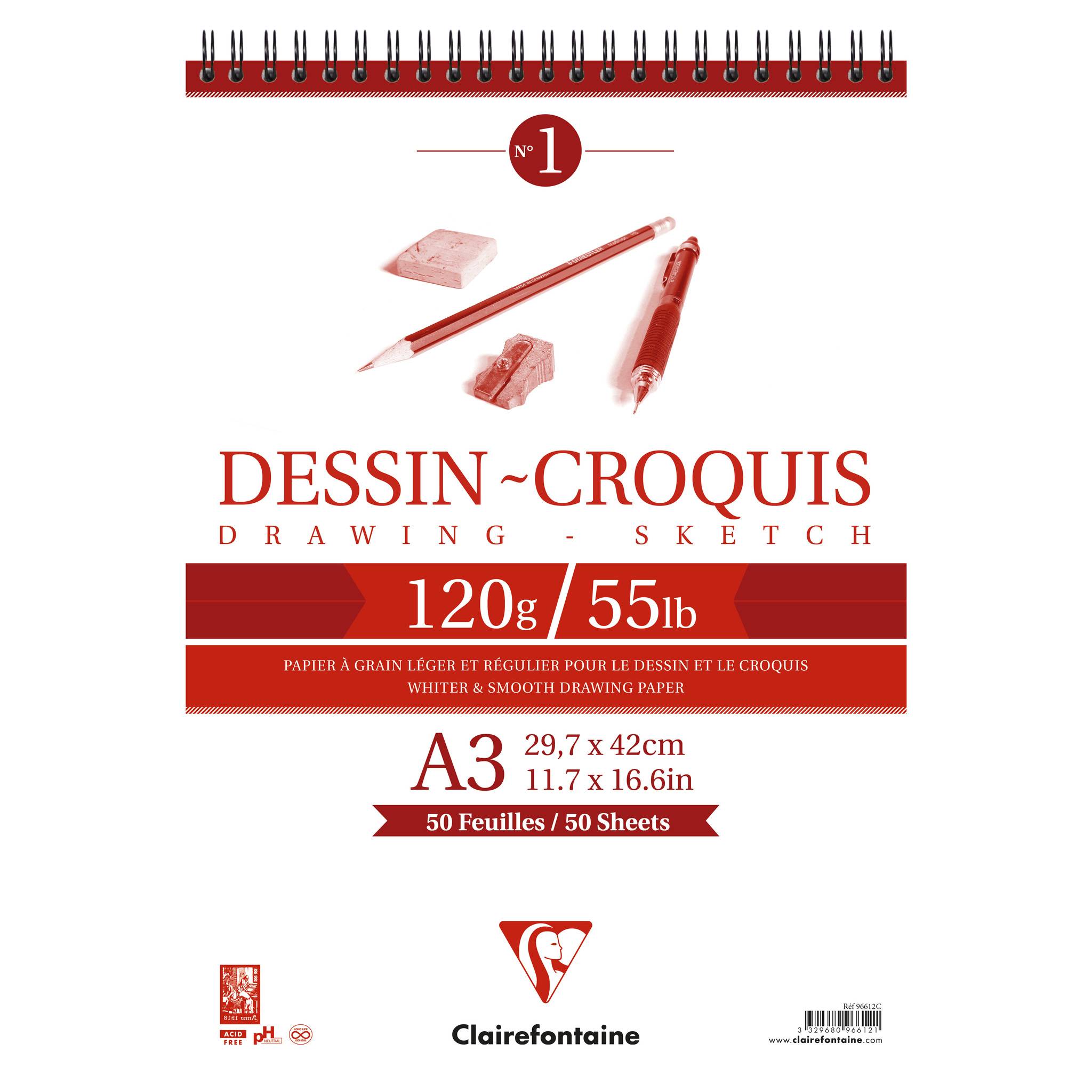 Umschlag eines Clairefontaine Skizzenblockes mit der Bezeichnung „Dessin-Croquis