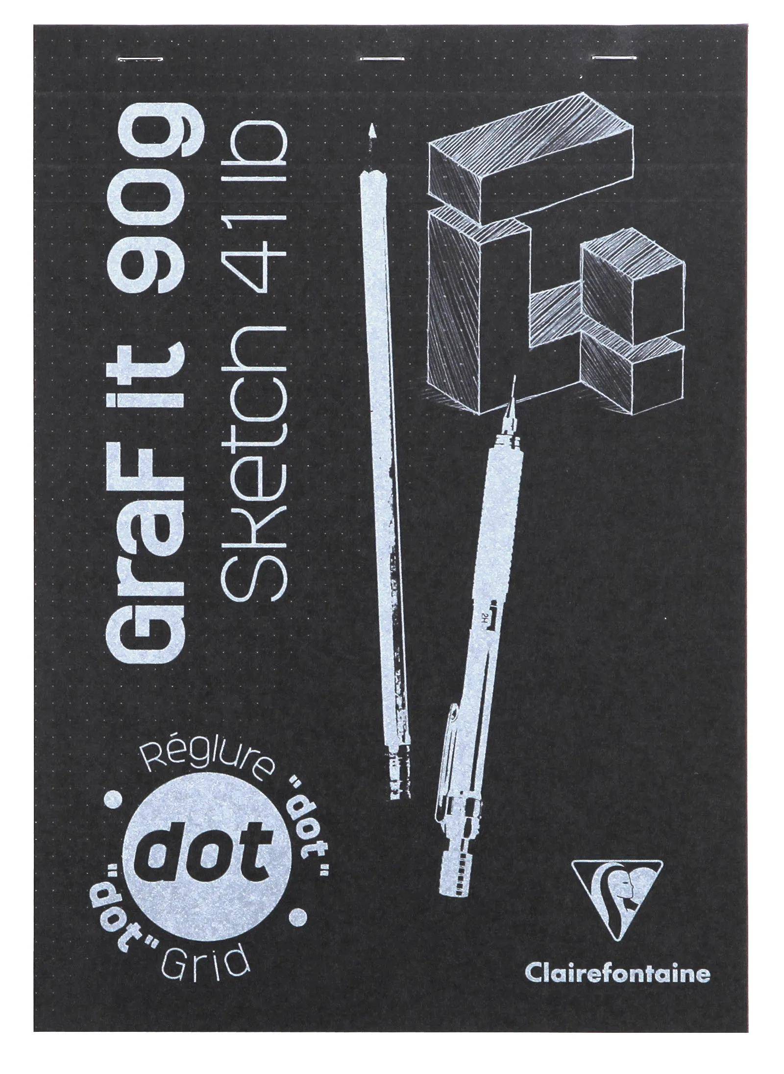 Schwarzer Skizzenbucheinband mit dem Titel „Graf it 909 Sketch 41 lb