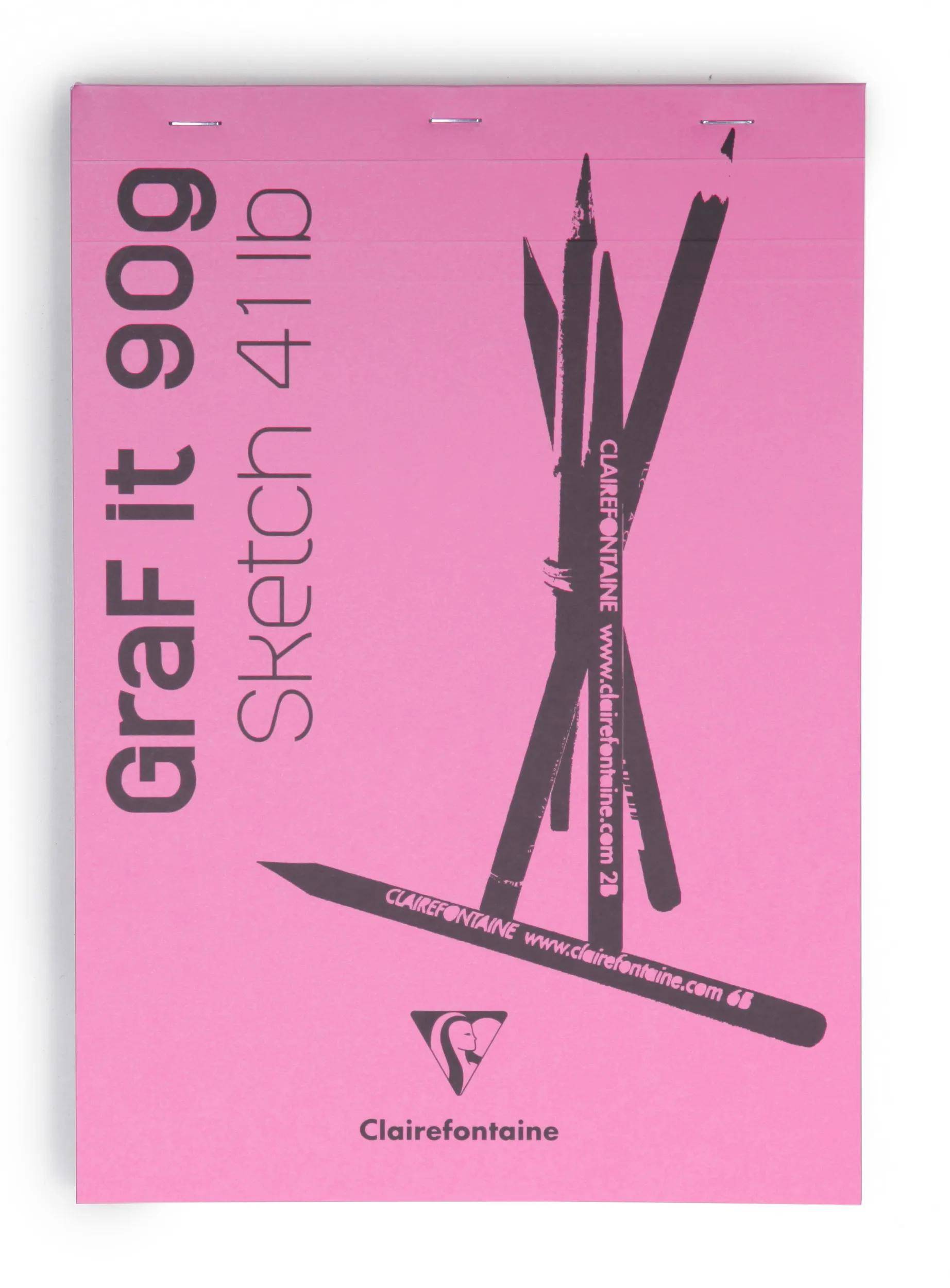 Clairefontaine 5x Skizzenblock A6 GraF'it, 80 Blatt Rosa 96668C