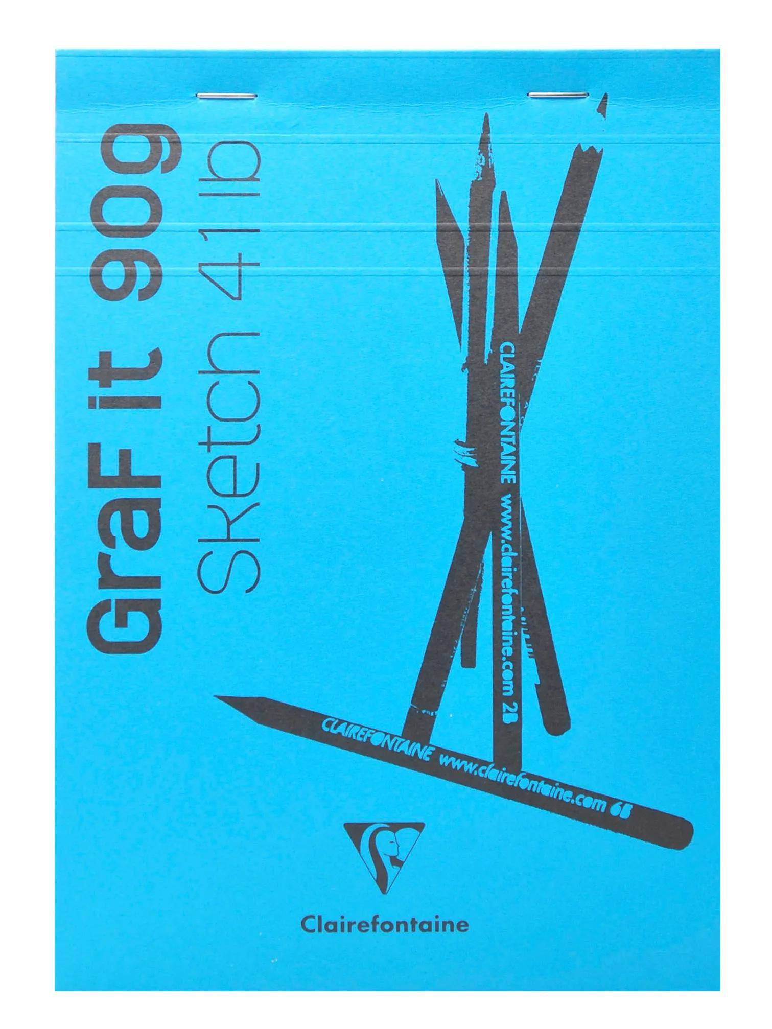 Ein blauer Clairefontaine-Skizzenblock mit der Aufschrift 