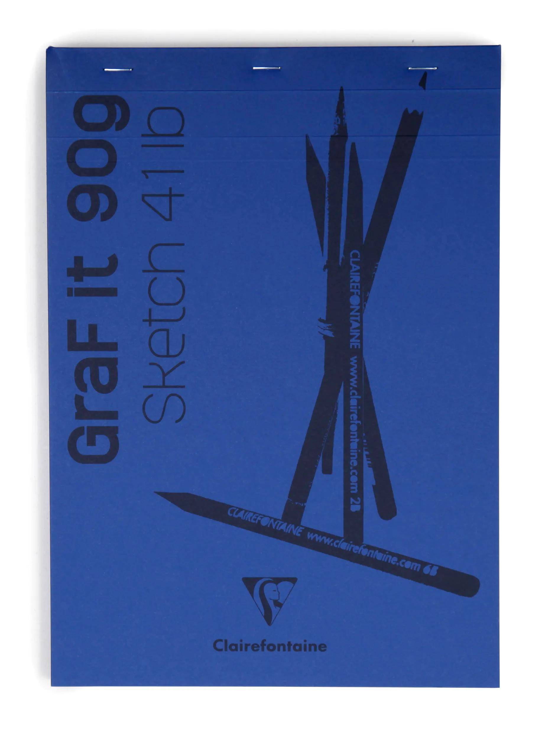 Clairefontaine 5x Skizzenblock A6 GraF'it, 80 Blatt Mitternachtsblau 96732C