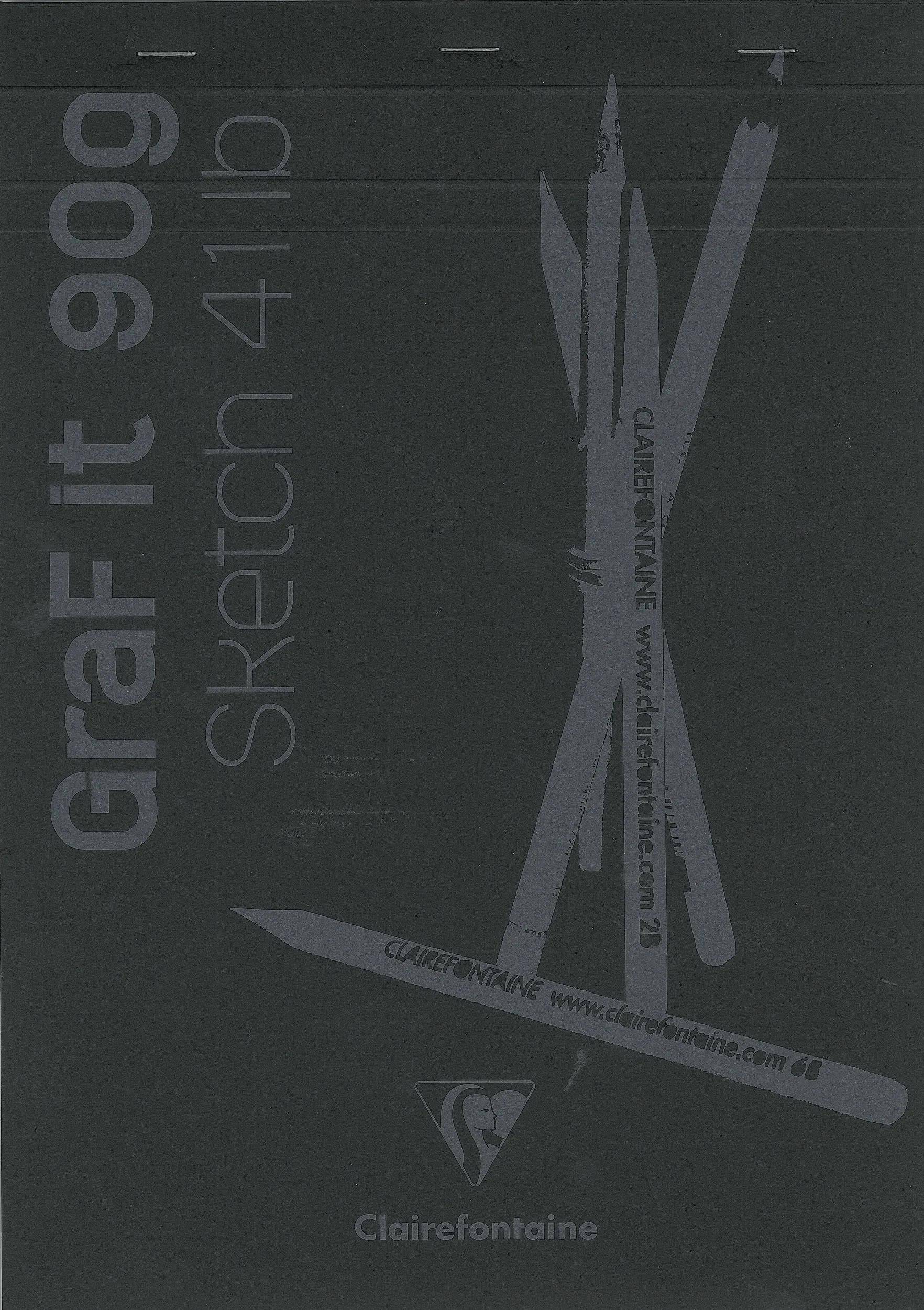 Clairefontaine 5x Skizzenblock GraF'it, DIN A4 21x29,7cm 80 Blatt Schwarz 96841C
