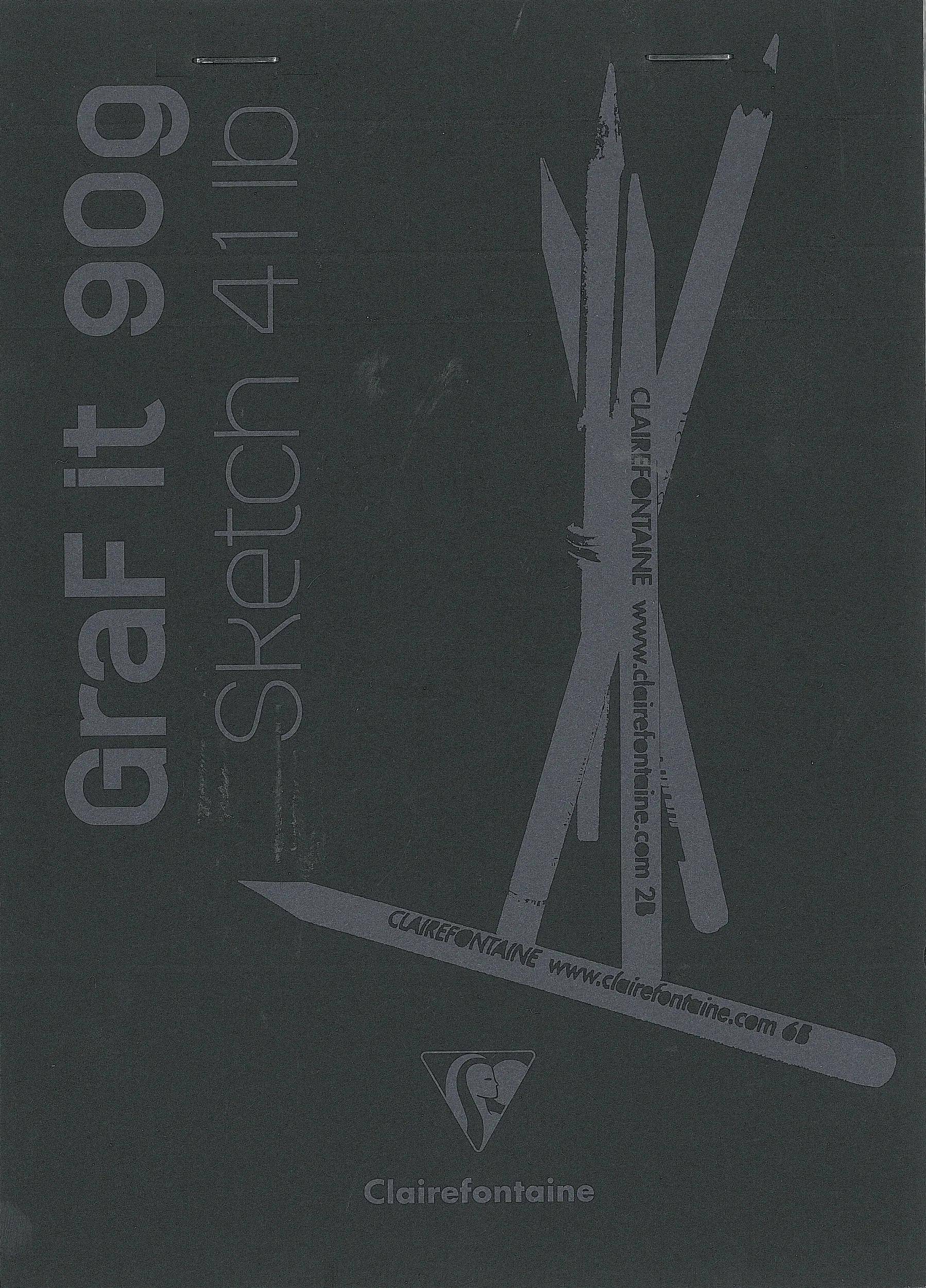 Clairefontaine 10x Skizzenblock GraF'it DIN A5 14,8x21cm 80 Blatt Schwarz 96842C