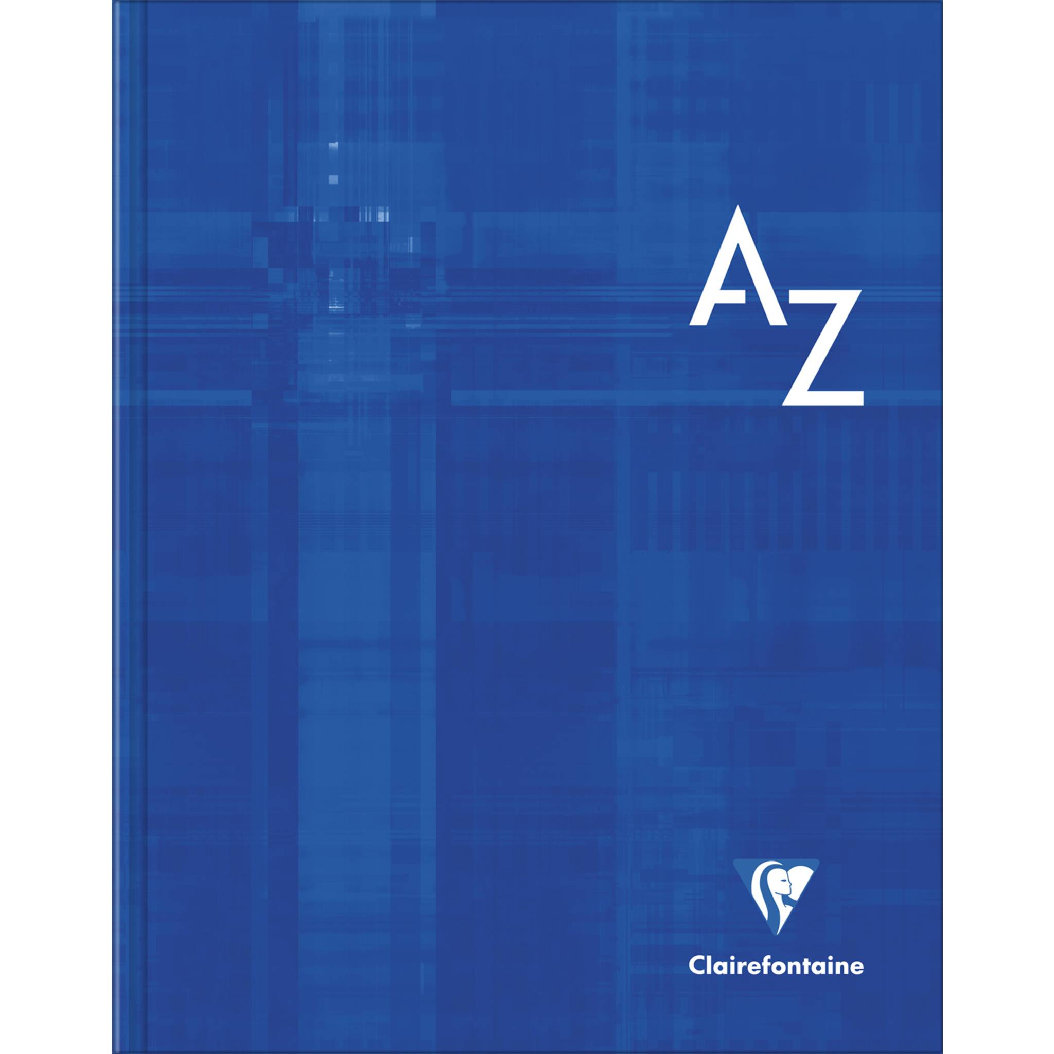 Blauer Clairfontaine-Notizbucheinband mit großem weißen 