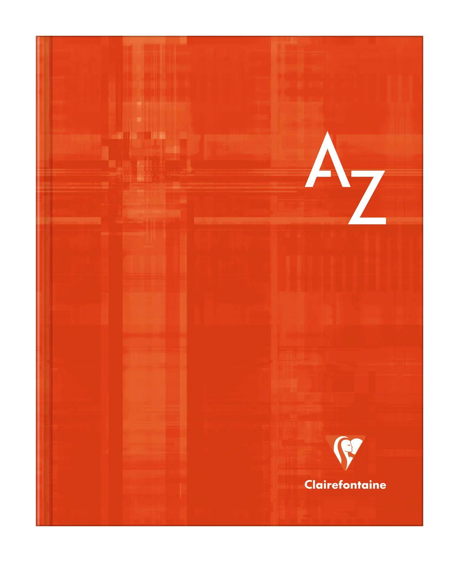Orange Clairefontaine A-Z Notizbuchcover mit weißer Beschriftung „A Z