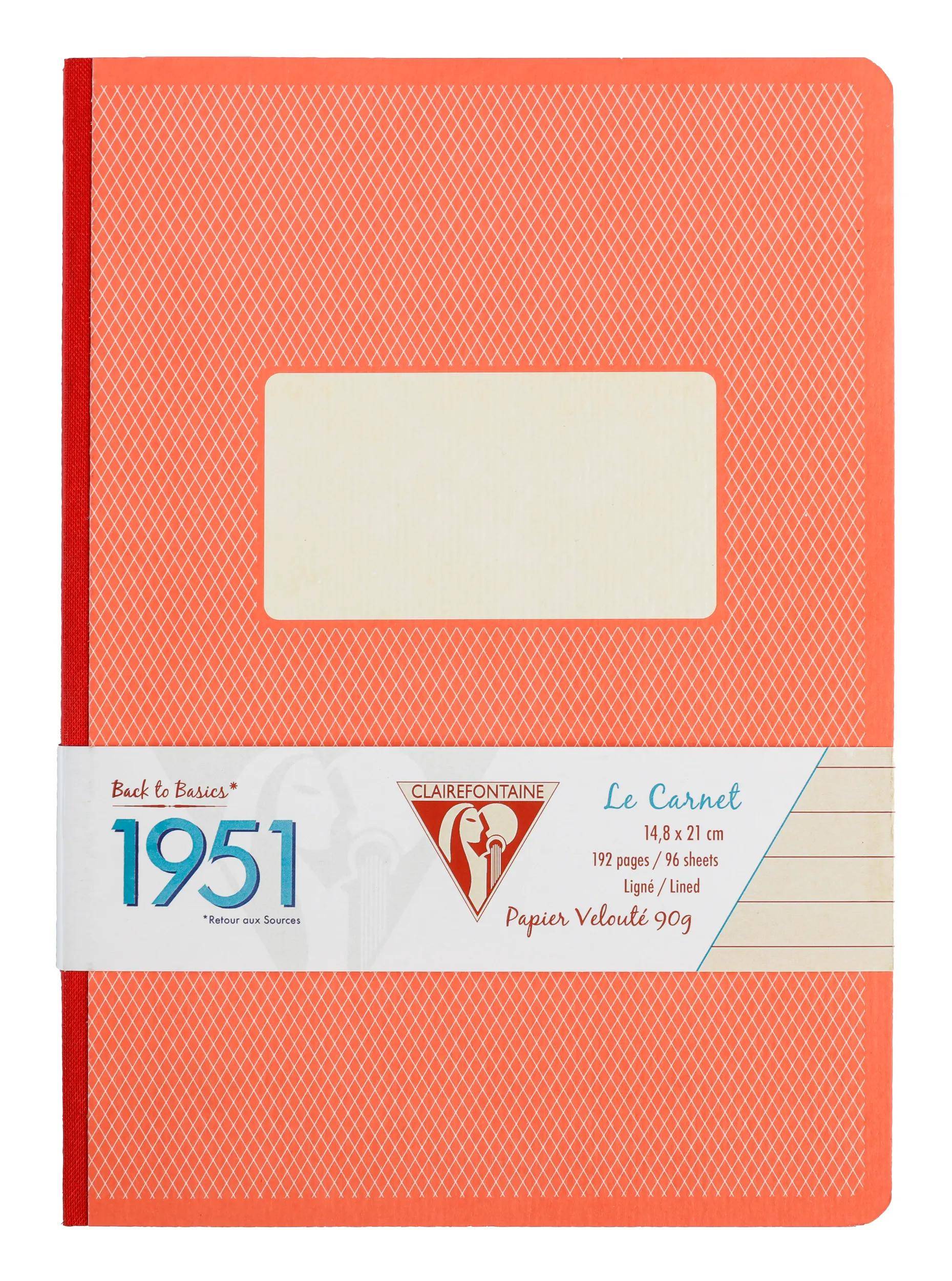 Clairefontaine 5x Kladde DIN A5 14,8x21cm 96 Blatt 90g lin. Korallenrot 195446C