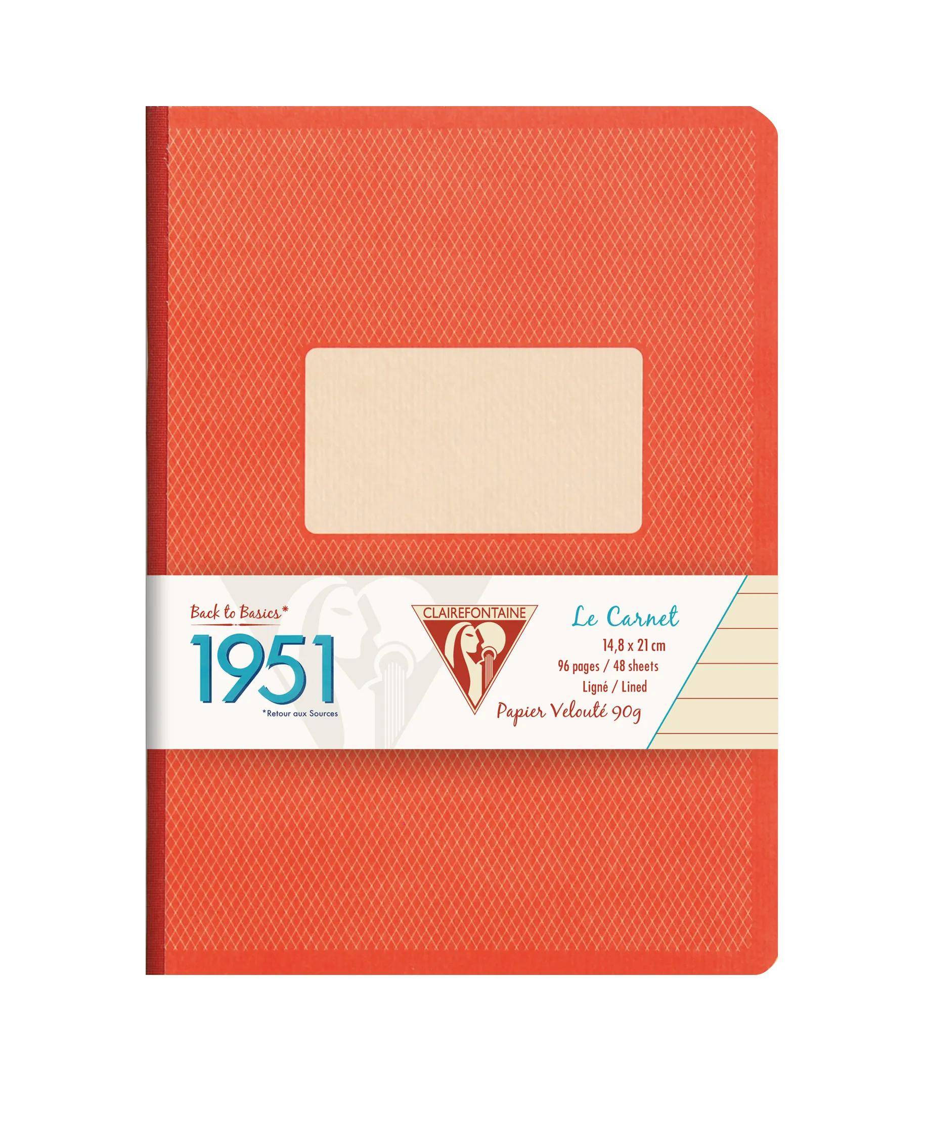 Clairefontaine 5x Kladde DIN A5 14,8x21cm 96 Blatt 90g lin. Korallenrot 195446C