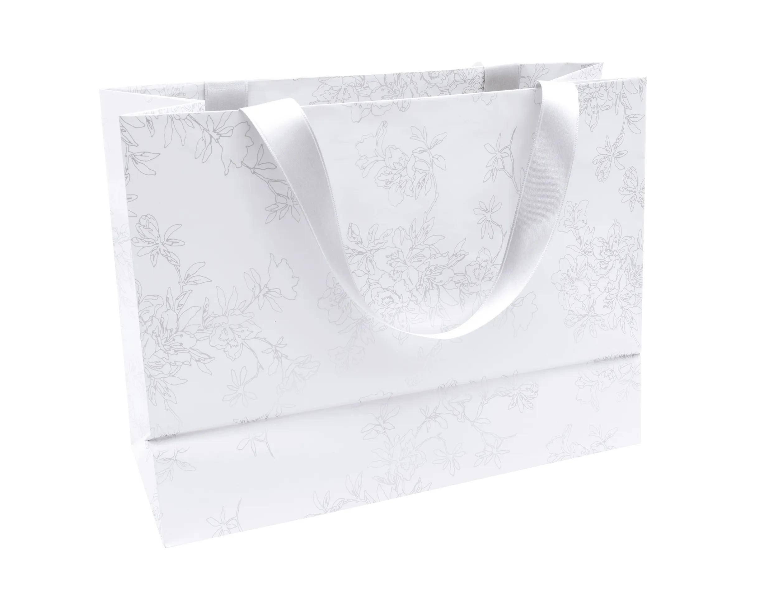 Clairefontaine 5x Tasche shopping 32x13x25cm weiss Arabeskes Weiß 223760C
