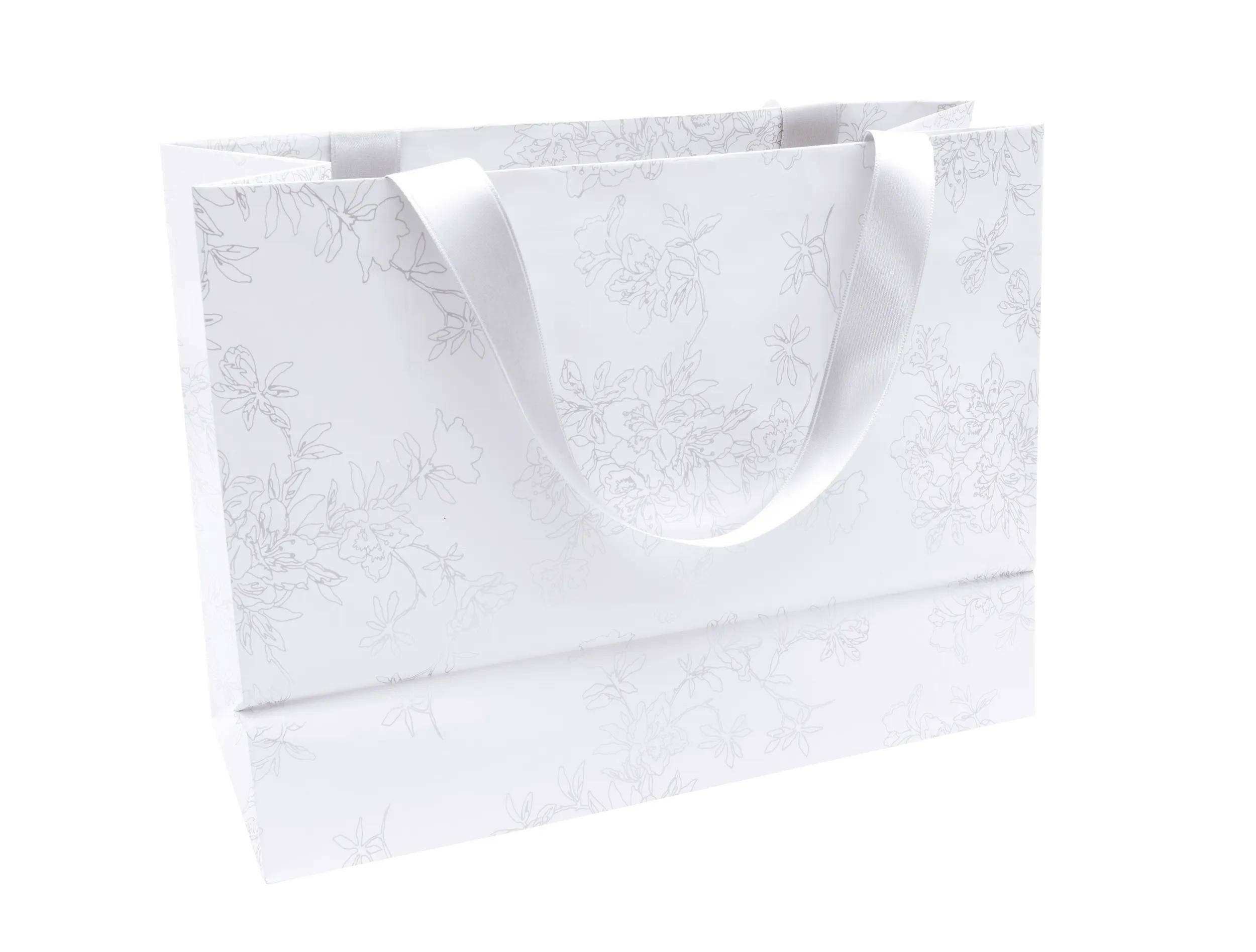 Clairefontaine 5x Tasche shopping 32x13x25cm weiss Arabeskes Weiß 223760C