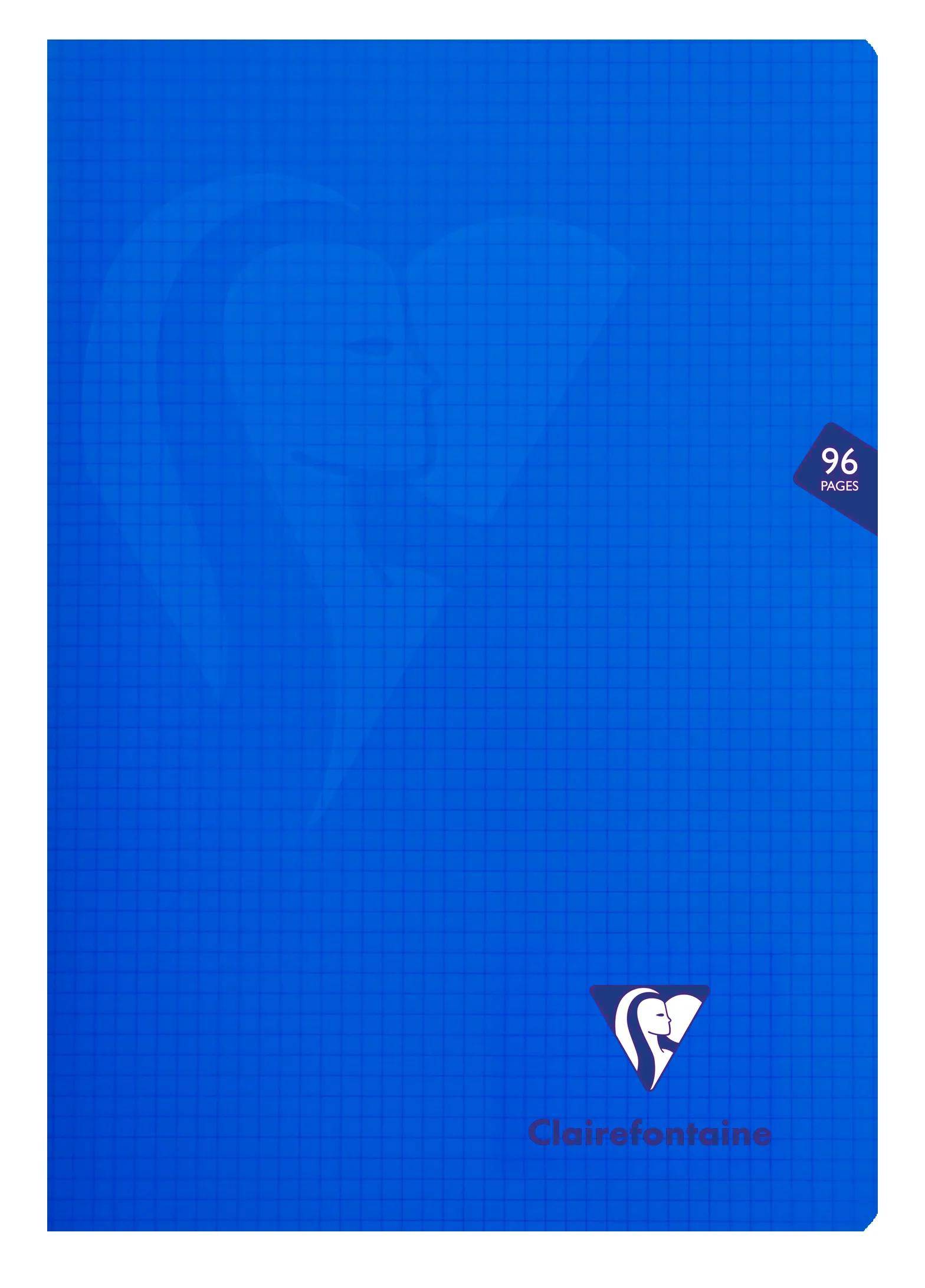 Blauer Notizbucheinband mit feinem Rastermuster und kleinem Herz-Logo unten. Ein „96 Seiten