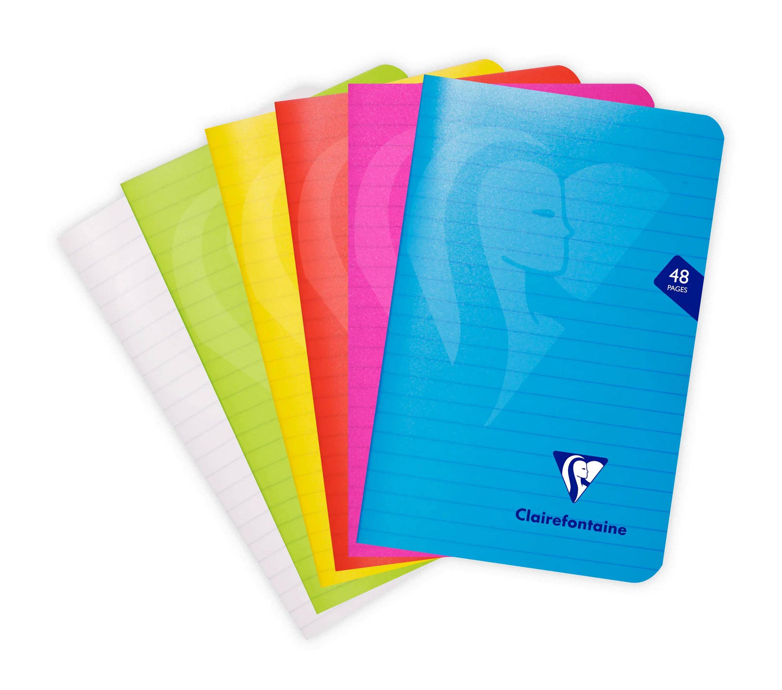 Clairefontaine 10x Mimesys, Heft 11x17cm, 24 Blatt 90, liniert Sortiert 303656C