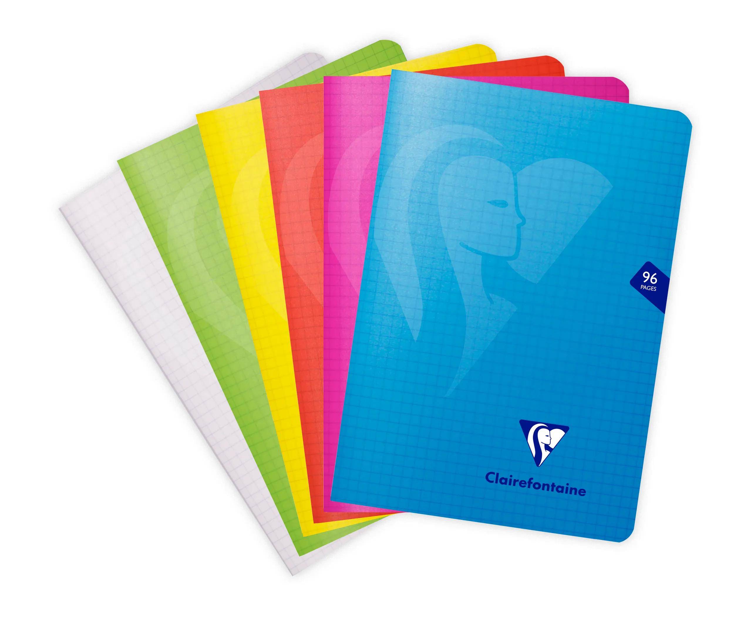 Clairefontaine 10x Mimesys, Heft A5 48 Blatt kariert, Farben - Sortiert 303682C