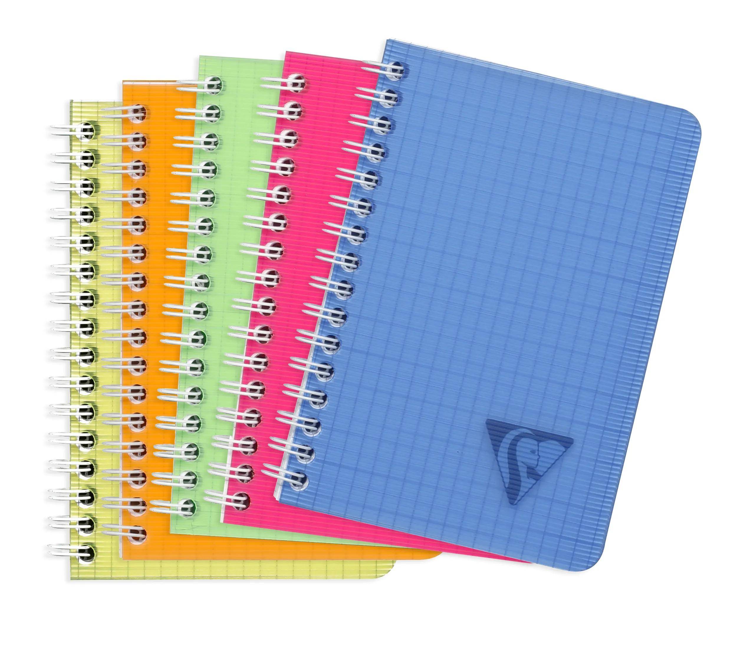 Clairefontaine 10x Doppelspiralbuch 9,5x14cm 50 Blatt kariert sortiert 328425C