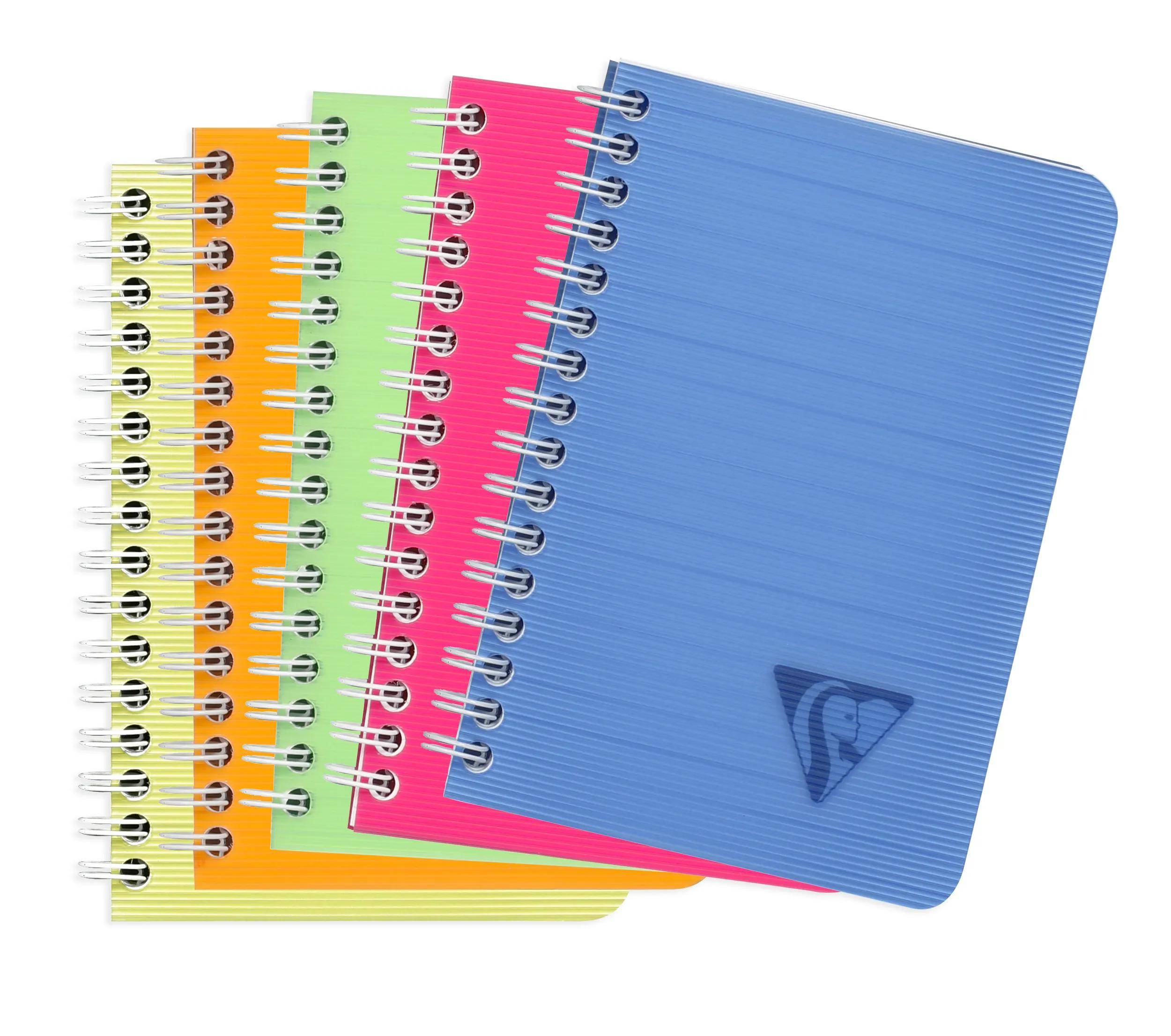 Clairefontaine 10x Doppelspiralbuch 9,5x14cm 50 Blatt liniert sortiert 328526C