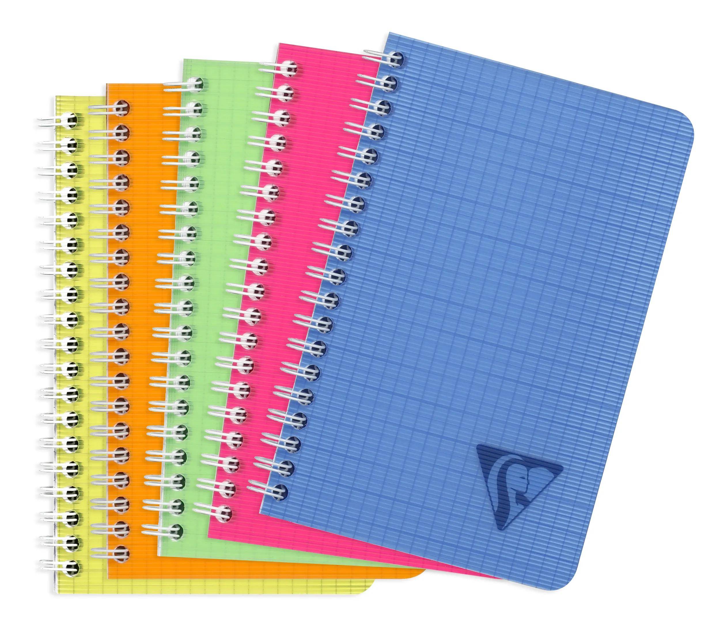 Clairefontaine 10x Doppelspiralbuch 11x17cm 50 Blatt kariert sortiert 328535C