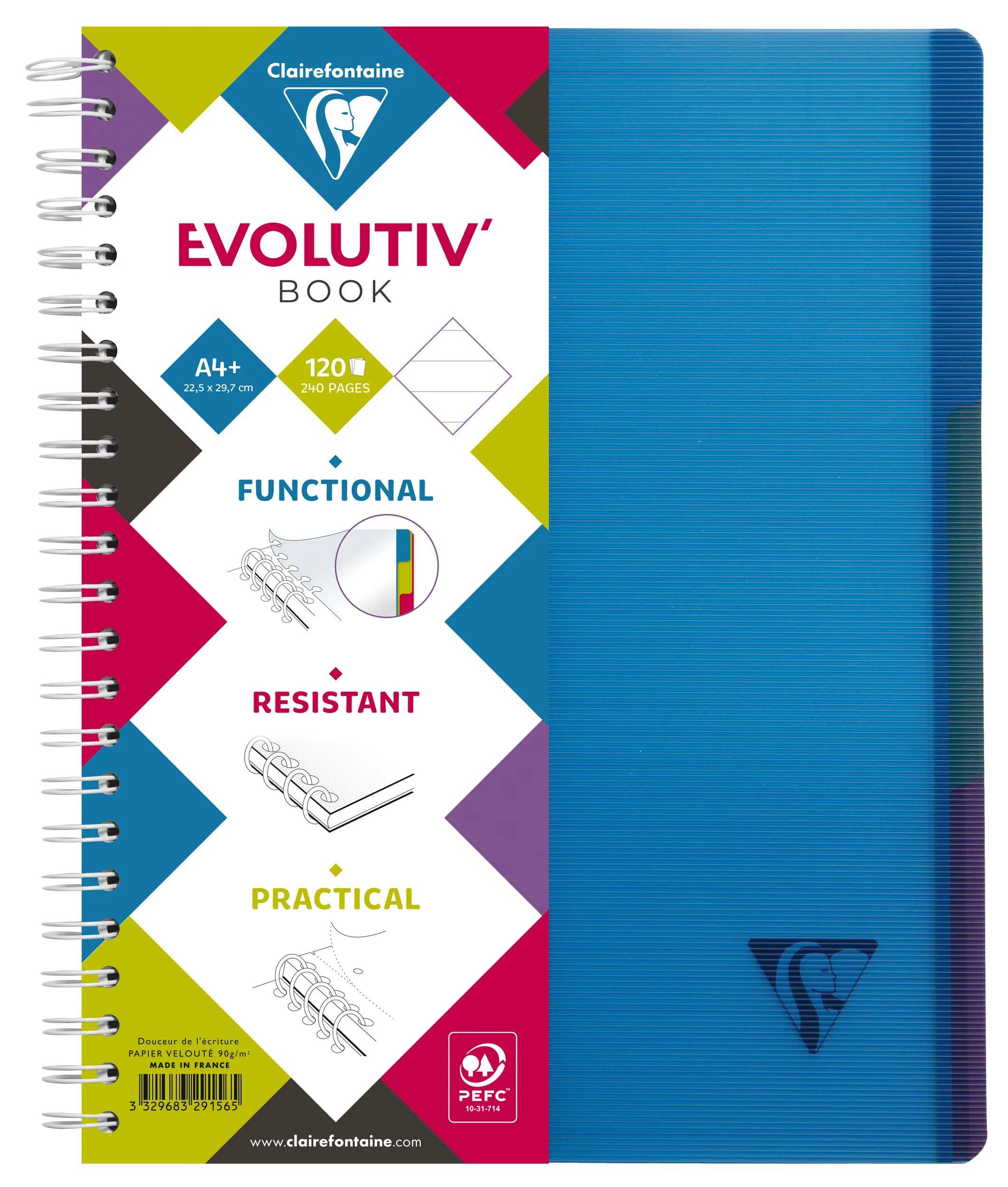 Clairefontaine 5x Buch & Deckel 22,5x29,7cm 120 Blatt liniert sortiert 329156C