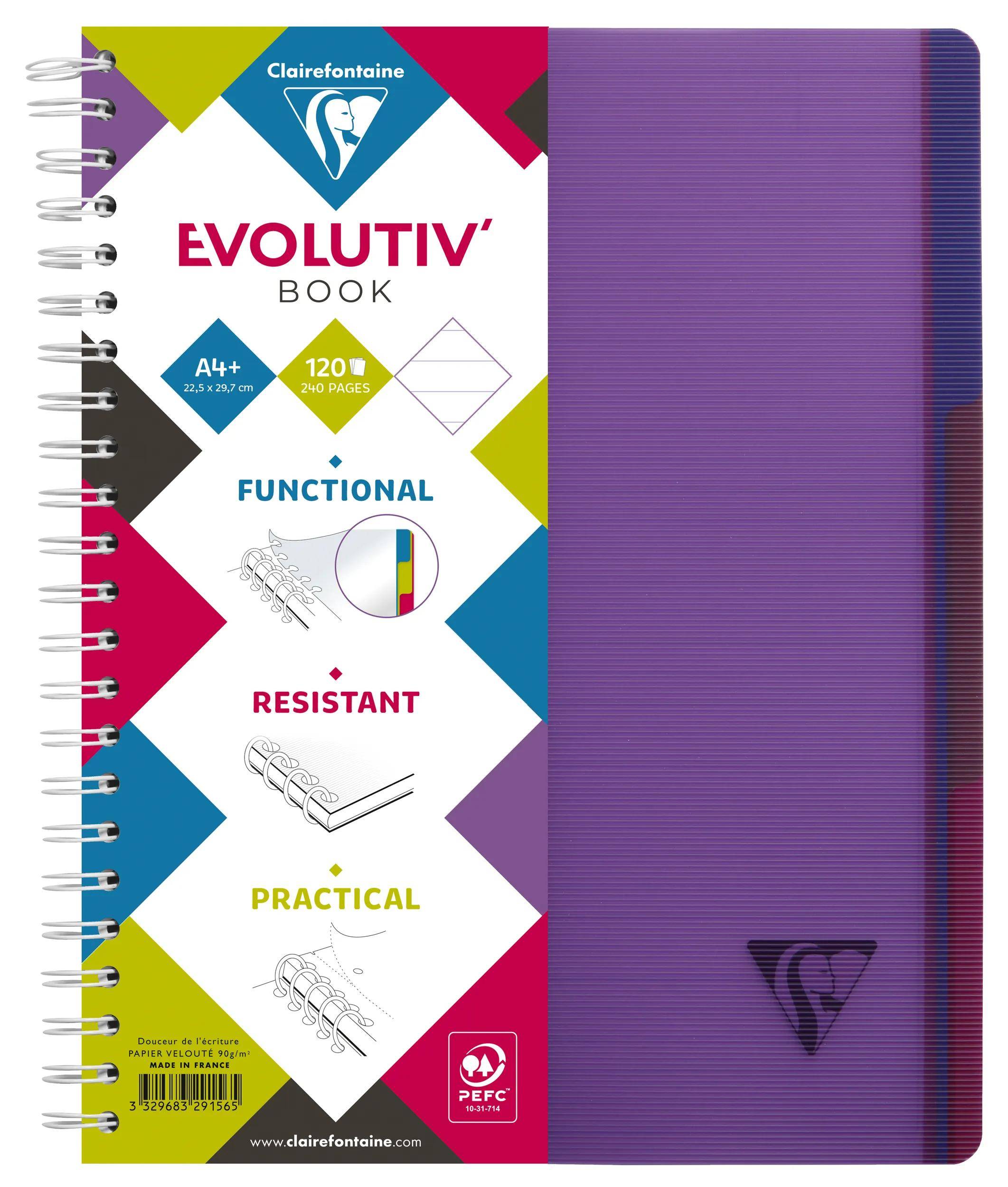 Clairefontaine 5x Buch & Deckel 22,5x29,7cm 120 Blatt liniert sortiert 329156C